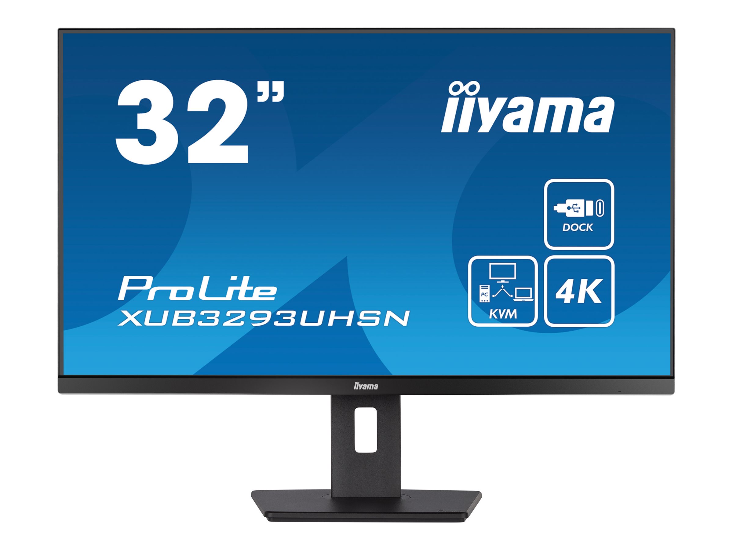 Iiyama ProLite XUB3293UHSN-B5 - LED-Monitor - 81.3 - 3840 x 2160 4K @ 60 Hz - IPS - 350 cd/m² - 1000:1 - 4 ms - HDMI - DisplayPort - USB-C - Lautsprecher - mattschwarz