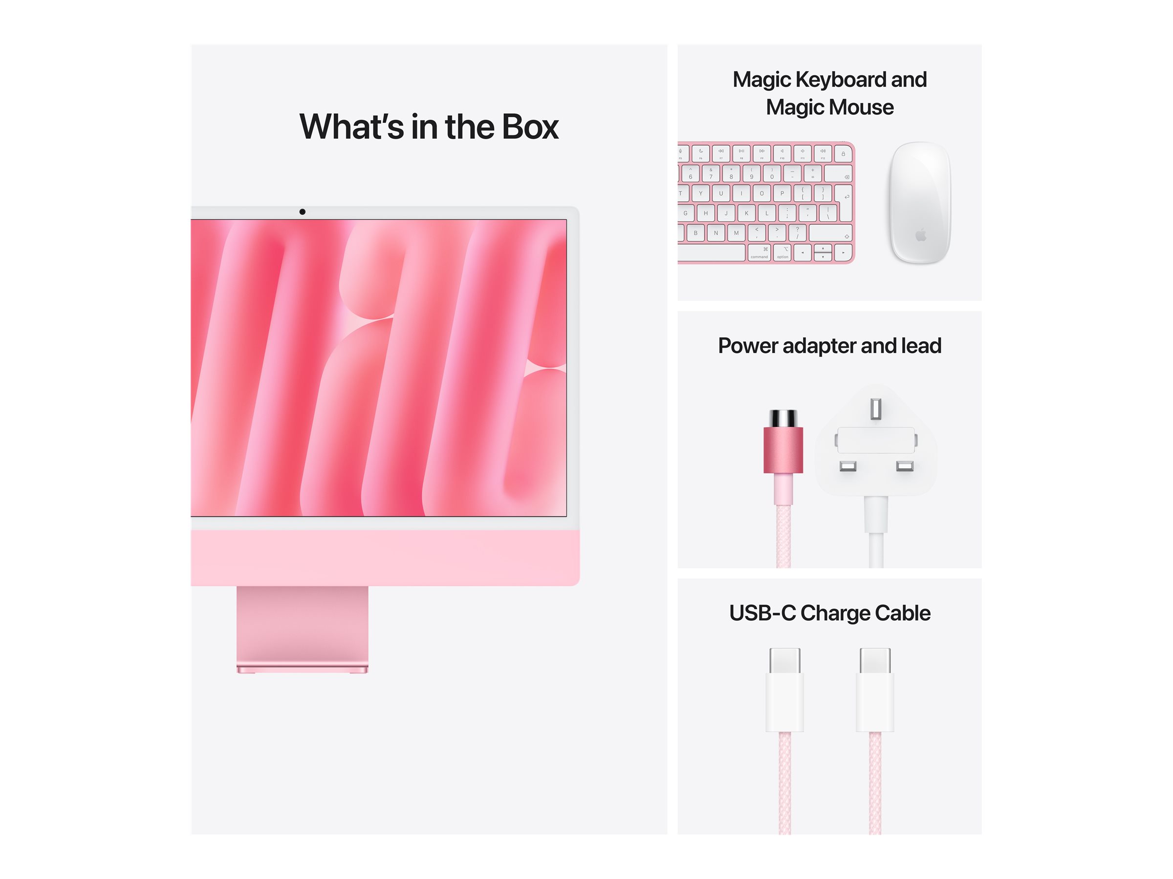 Apple iMac with 4.5K Retina display - All-in-One - M4 - RAM 16 GB - SSD 256 GB - Apple M4 8-core - Wi-Fi 6E - Bluetooth 5.3 - WLAN: 802.11a/b/g/n/ac/ax (Wi-Fi 6E) - Bluetooth 5.3 - macOS Sequoia 15.0 - Monitor: LED 61 cm (24") 4480 x 2520 (4.5K) - Tasta…