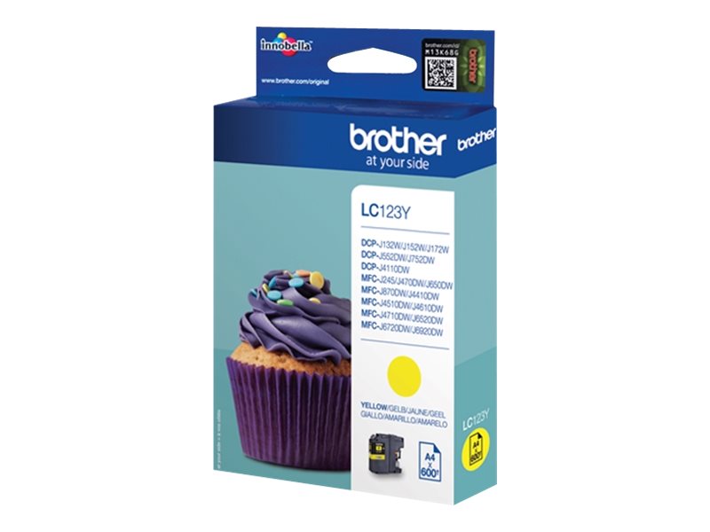 Brother LC123Y - Hohe Ergiebigkeit - Gelb - Original - Tintenpatrone - für Brother DCP-J100 - J105 - J132 - J152 - J552 - J752 - MFC-J245 - J470 - J650 - J6520 - J6720 - J6920 Brother LC123Y - Hohe Ergiebigkeit - Gelb - Original - Tintenpatrone - für Brother DCP-J100 - J105 - J132 - J152 - J552 - J752 - MFC-J245 - J470 - J650 - J6520 - J6720 - J6920
