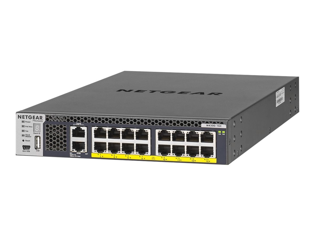 Netgear M4300-16X - Switch - L3 - managed - 16 x - an Rack montierbar - PoE+ (199 W)