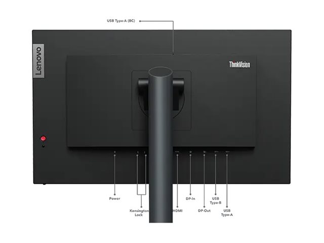 Lenovo P24q-30 - LED-Monitor - 60.5 cm (23.8") - 2560 x 1440 QHD @ 60 Hz - IPS - 300 cd/m² - 1000:1 - 4 ms - HDMI - DisplayPort - Raven Black - für ThinkCentre neo 70t 11YU; ThinkPad P15 Gen 2 20YQ