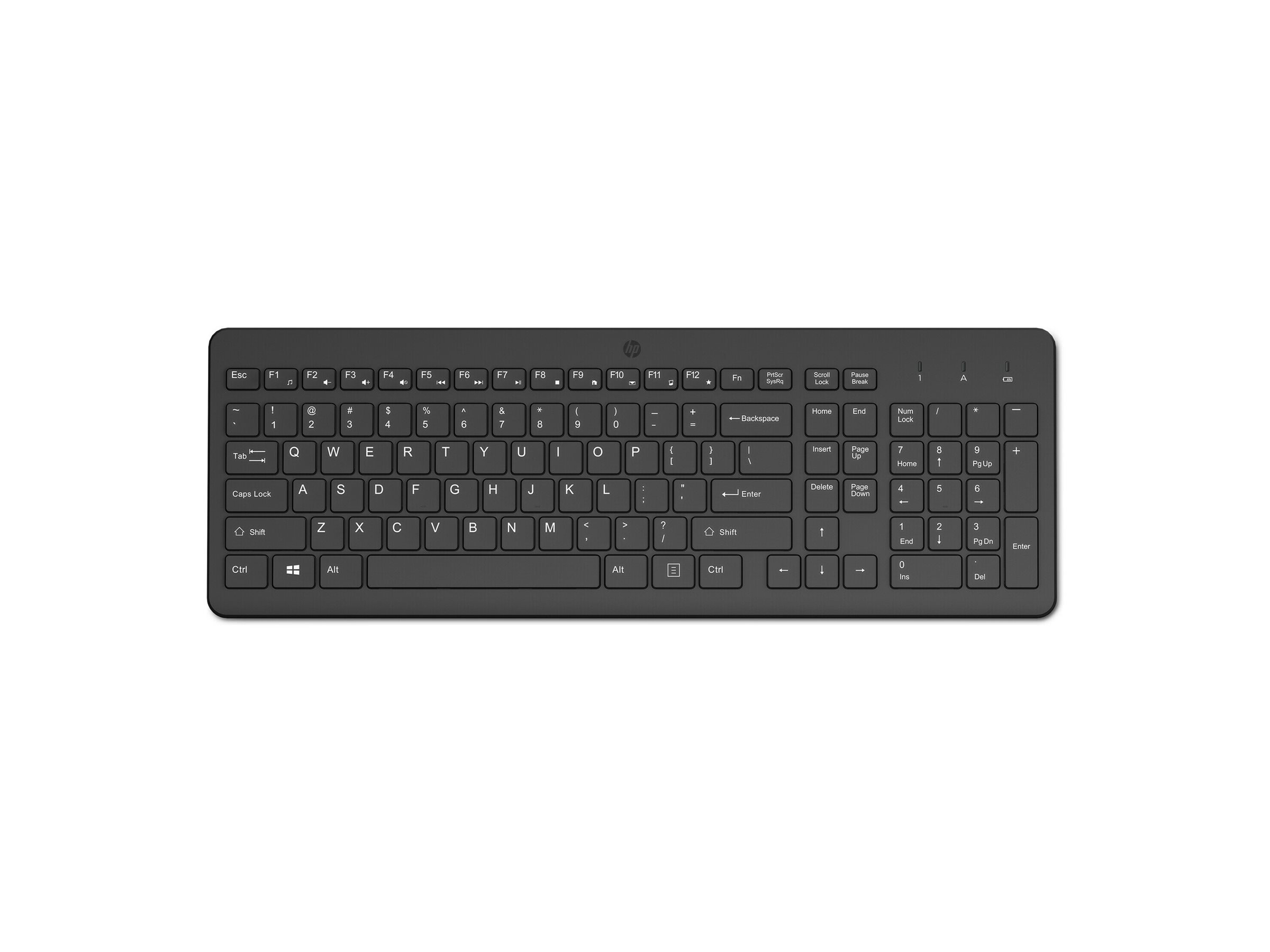 HP 225 - Tastatur - 2,5-Zonen-Layout - kabellos - 2.4 GHz - Deutsch - Schwarz