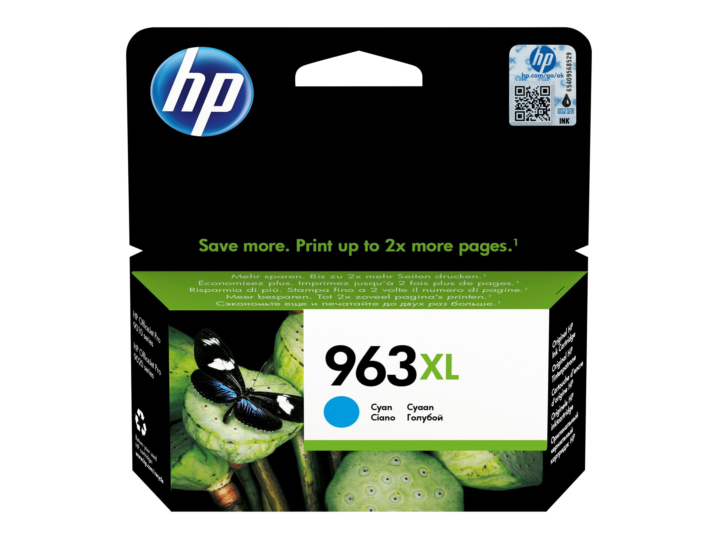 963XL - 22.77 ml - Hohe Ergiebigkeit - Cyan - original - Tintenpatrone - für Officejet Pro 9010 - 9012 - 9014 - 9015 - 9016 - 9019 - 9020 - 9022 - 9025 963XL - 22.77 ml - Hohe Ergiebigkeit - Cyan - original - Tintenpatrone - für Officejet Pro 9010 - 9012 - 9014 - 9015 - 9016 - 9019 - 9020 - 9022 - 9025