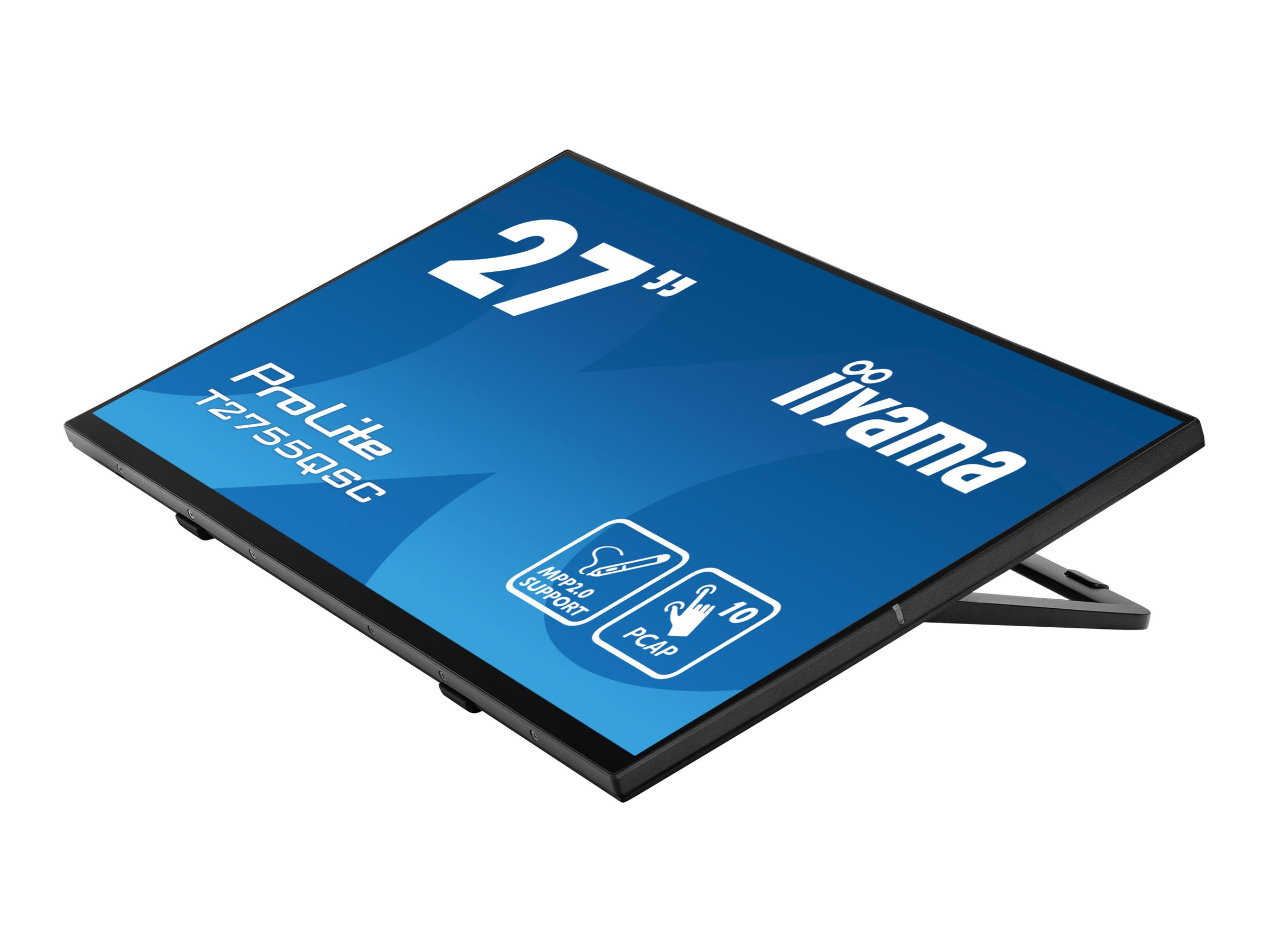Iiyama ProLite T2755QSC-B1 - LED-Monitor - 68.4 cm - Touchscreen - 2560 x 1440 WQHD @ 75 Hz - IPS - 400 cd/m² - 1000:1 - 5 ms - HDMI - DisplayPort - Lautsprecher - mattschwarz