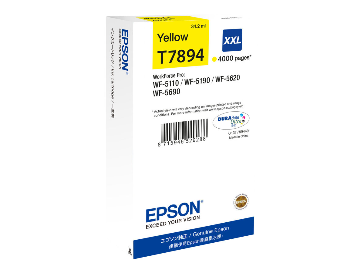 Tintenpatrone C13T789440 XXL gelb - Tintenpatrone - für WorkForce Pro WF-5110DW - WF-5190DW - WF-5190DW BAM - WF-5620DWF - WF-5690DWF - WF-5690DWF BAM Tintenpatrone C13T789440 XXL gelb - Tintenpatrone - für WorkForce Pro WF-5110DW - WF-5190DW - WF-5190DW BAM - WF-5620DWF - WF-5690DWF - WF-5690DWF BAM