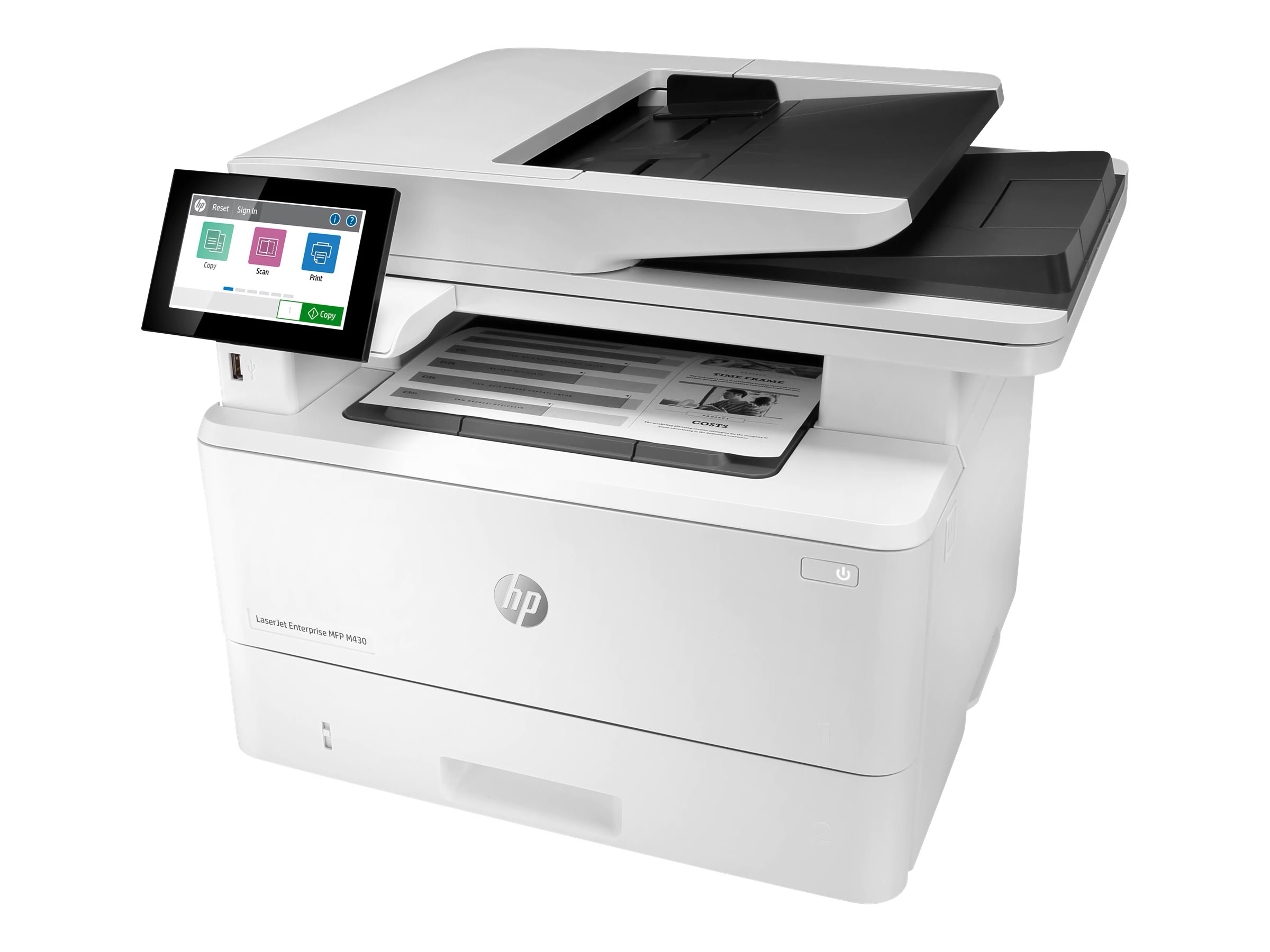HP LaserJet Enterprise MFP M430f - - A4 (Medien) - bis zu 38 Seiten/Min. (Kopieren) - bis zu 40 Seiten/Min. (Drucken) - 350 Blatt - 33.6 Kbps - USB 2.0 - Gigabit LAN - USB 2.0-Host