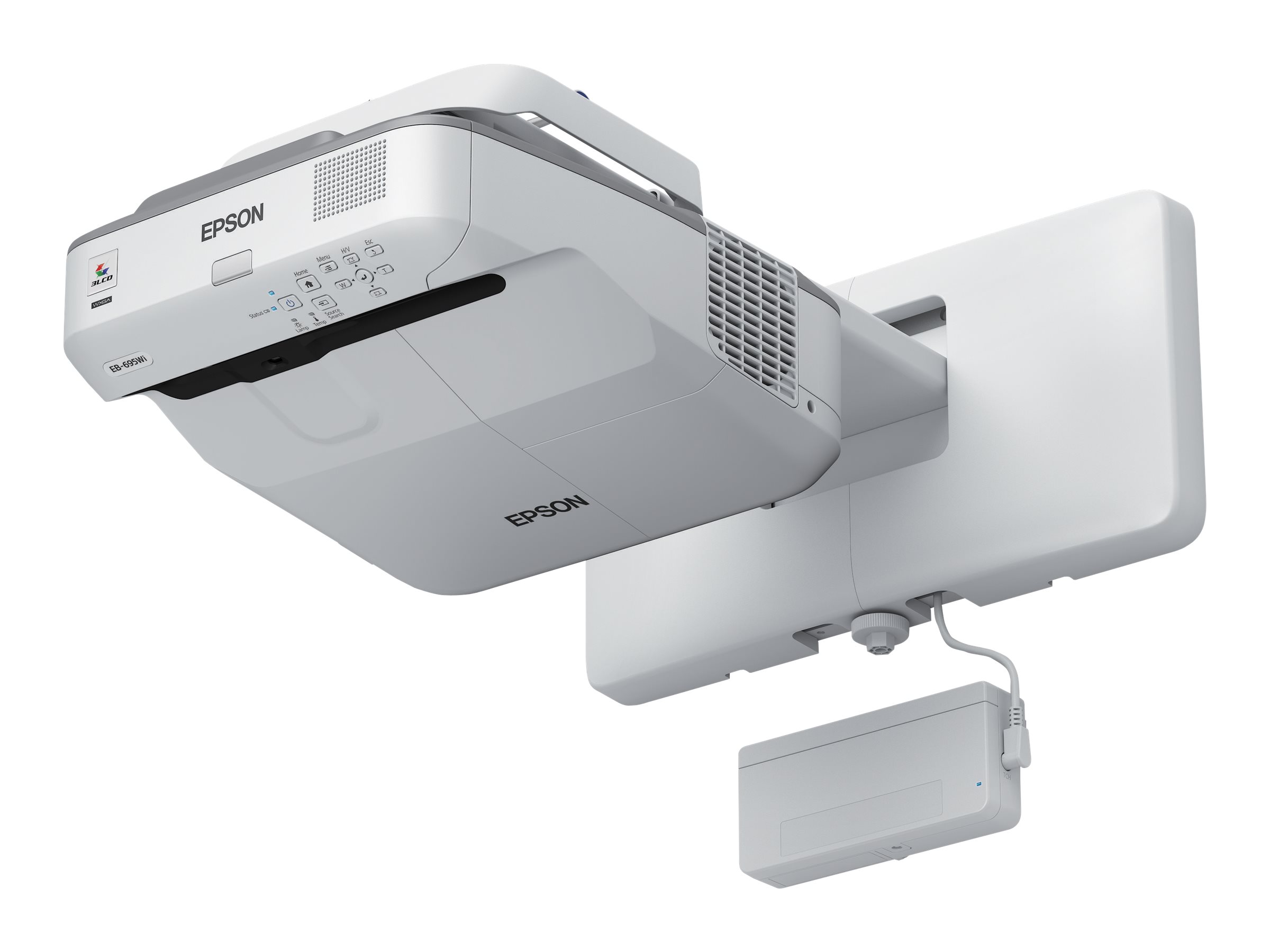Epson EB-695Wi, 3500 ANSI Lumen, 3LCD, WXGA - 3500 lm (Farbe) - WXGA (1280 x 800) - 16:10 - 720p - LAN - Grau - weiß