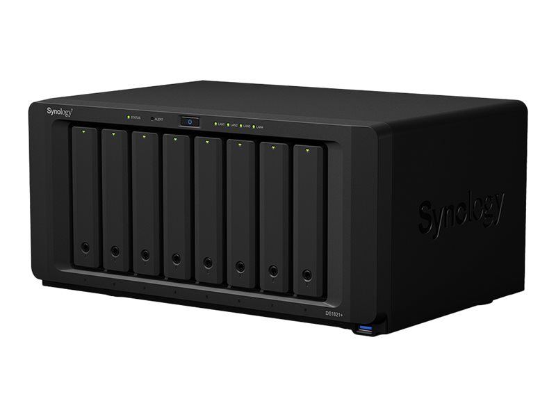 Synology Disk Station DS1821+ - NAS-Server - 8 Schächte - SATA 6Gb/s - RAID RAID 0 - 1 - 5 - 6 - 10 - JBOD - RAM 4 GB - Gigabit Ethernet - iSCSI Support