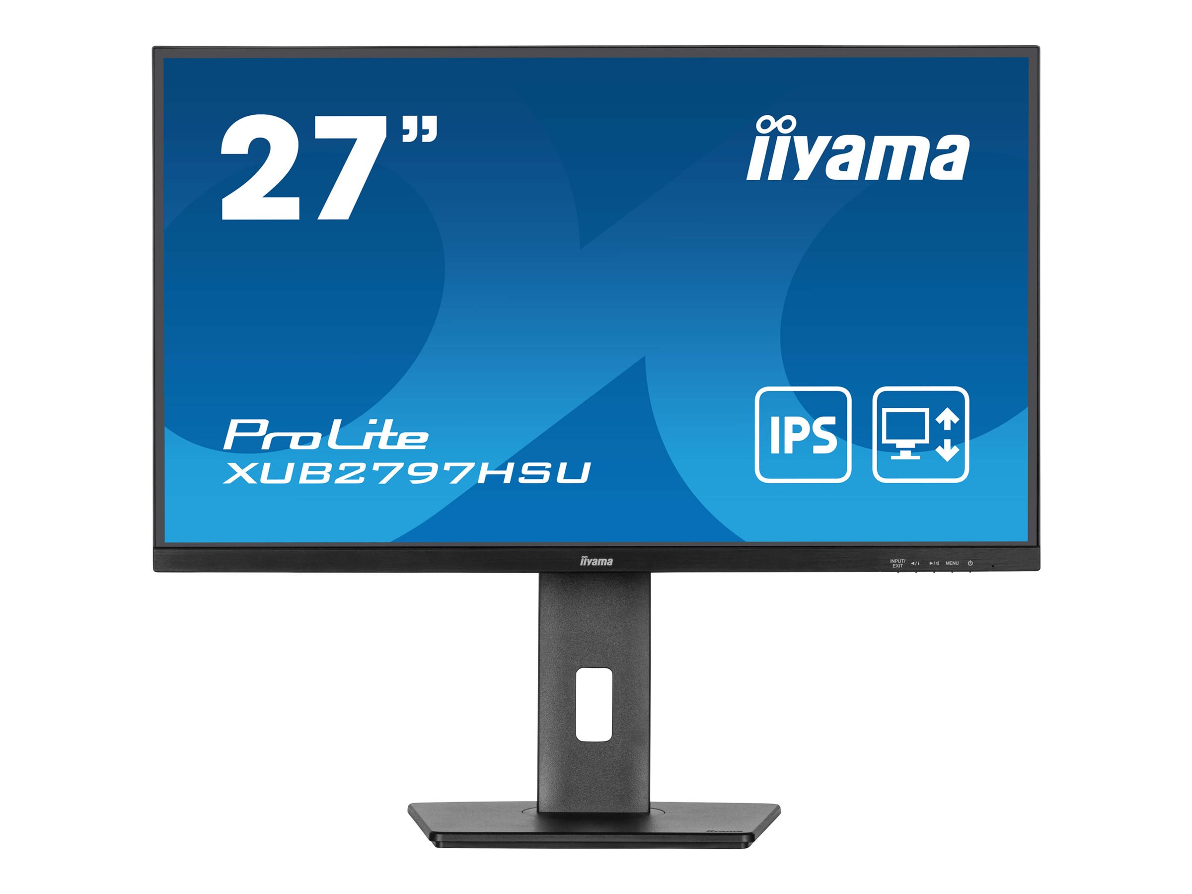 Iiyama ProLite XUB2797HSU-B2 - LED-Monitor - 68.6 - 1920 x 1080 Full HD (1080p) @ 100 Hz - IPS - 300 cd/m² - 1000:1 - 1 ms - HDMI - DisplayPort - Lautsprecher - Schwarz - Matte