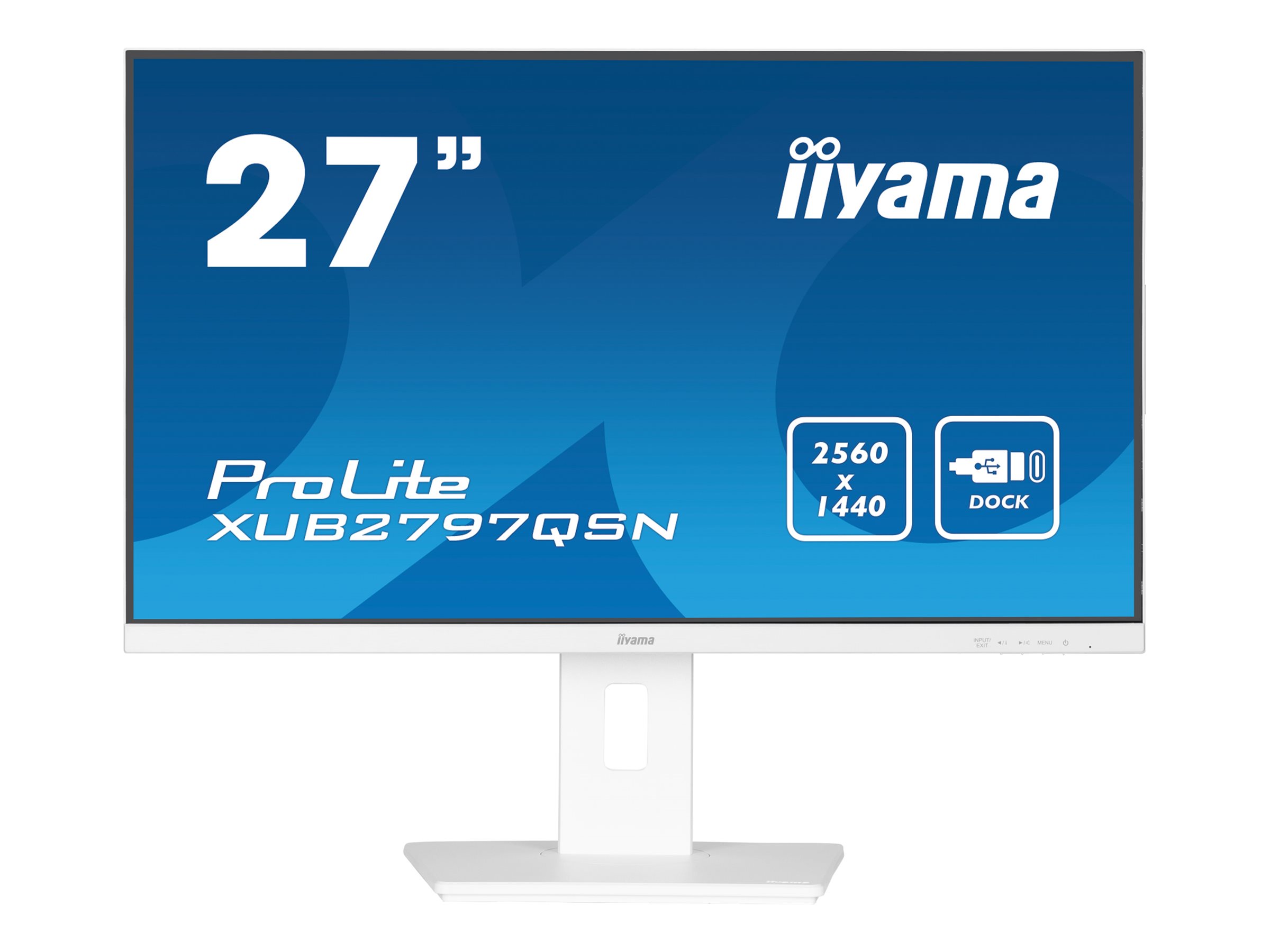 Iiyama ProLite XUB2797QSN-W2 - LED-Monitor - 68.5 - 2560 x 1440 QHD @ 100 Hz - IPS - 300 cd/m² - 1300:1 - 1 ms - HDMI - DisplayPort - USB-C - Lautsprecher - weiß - Matte