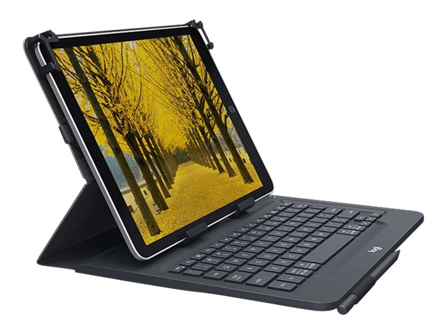Universal Tastatur und Foliohülle sw - kabellos - Bluetooth 3.0 - QWERTZ - Deutsch - für Apple iPad 2; iPad with Retina display; Samsung Galaxy Tab 4 - Tab A - Tab S - Tab S2 - Tab S3