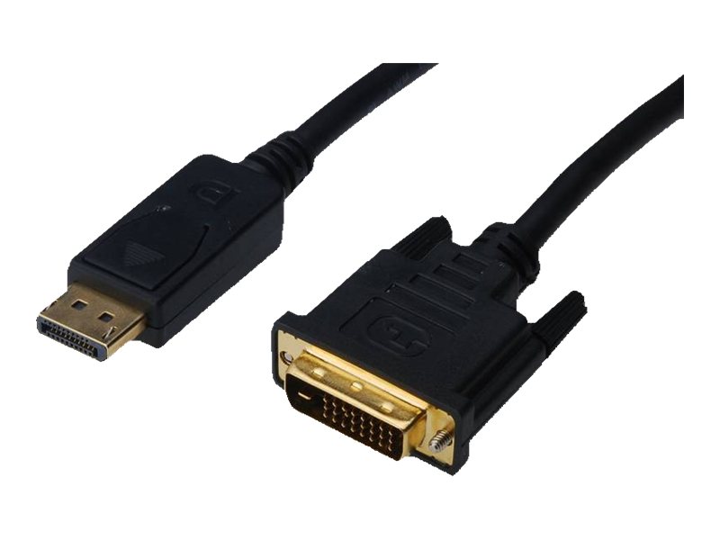Adapterkabel DisplayPort DP -> DVI 2,0m St/St - zu DVI-D (M) - 2 m - geformt - Daumenschrauben - Schwarz Adapterkabel DisplayPort DP -> DVI 2,0m St/St - zu DVI-D (M) - 2 m - geformt - Daumenschrauben - Schwarz