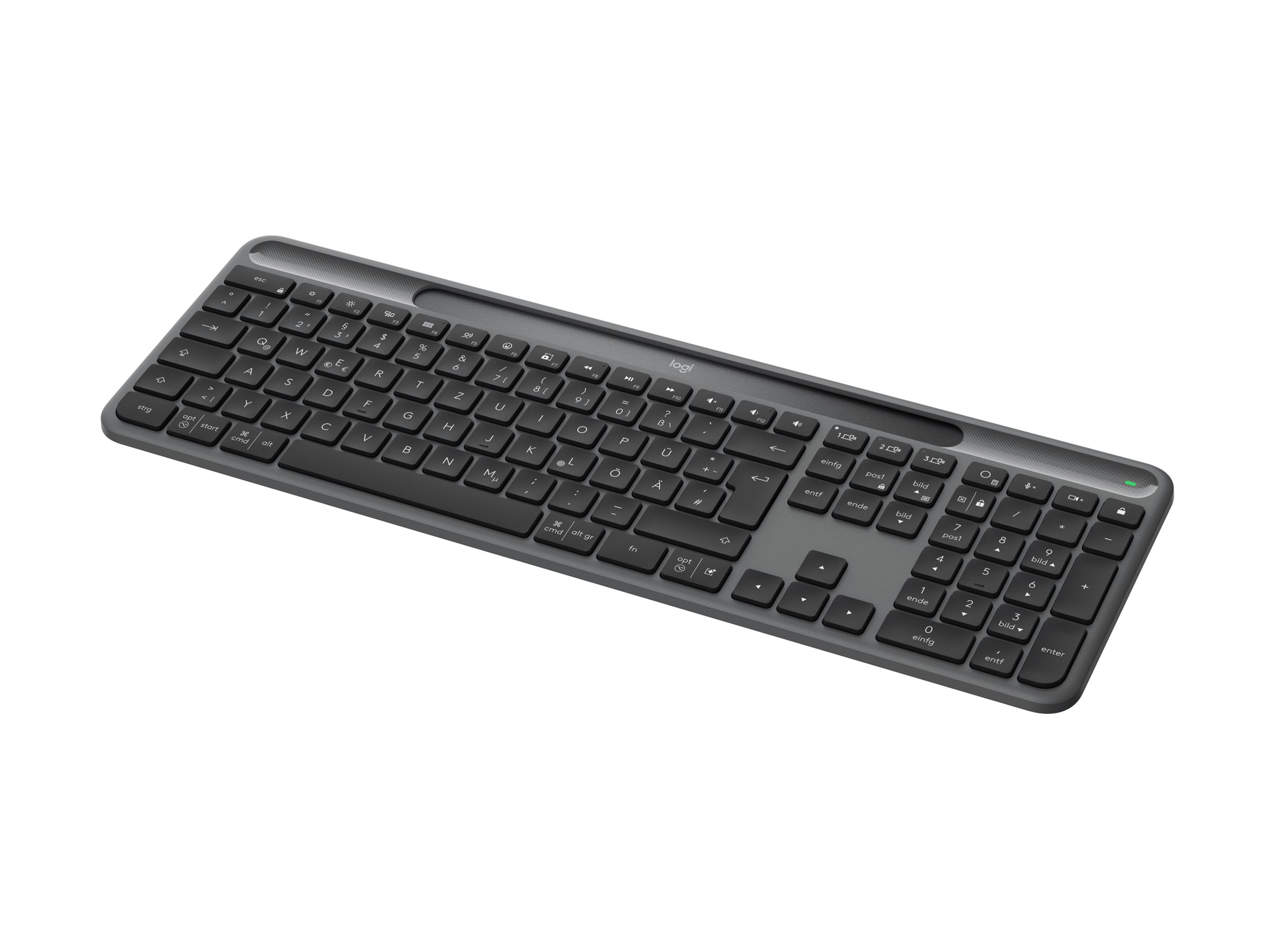 Logitech Signature Slim Solar+ K980 - Tastatur - full size - kabellos - Bluetooth LE - QWERTZ - Deutsch - Tastenschalter: scissor switches - Graphite Logitech Signature Slim Solar+ K980 - Tastatur - full size - kabellos - Bluetooth LE - QWERTZ - Deutsch - Tastenschalter: scissor switches - Graphite