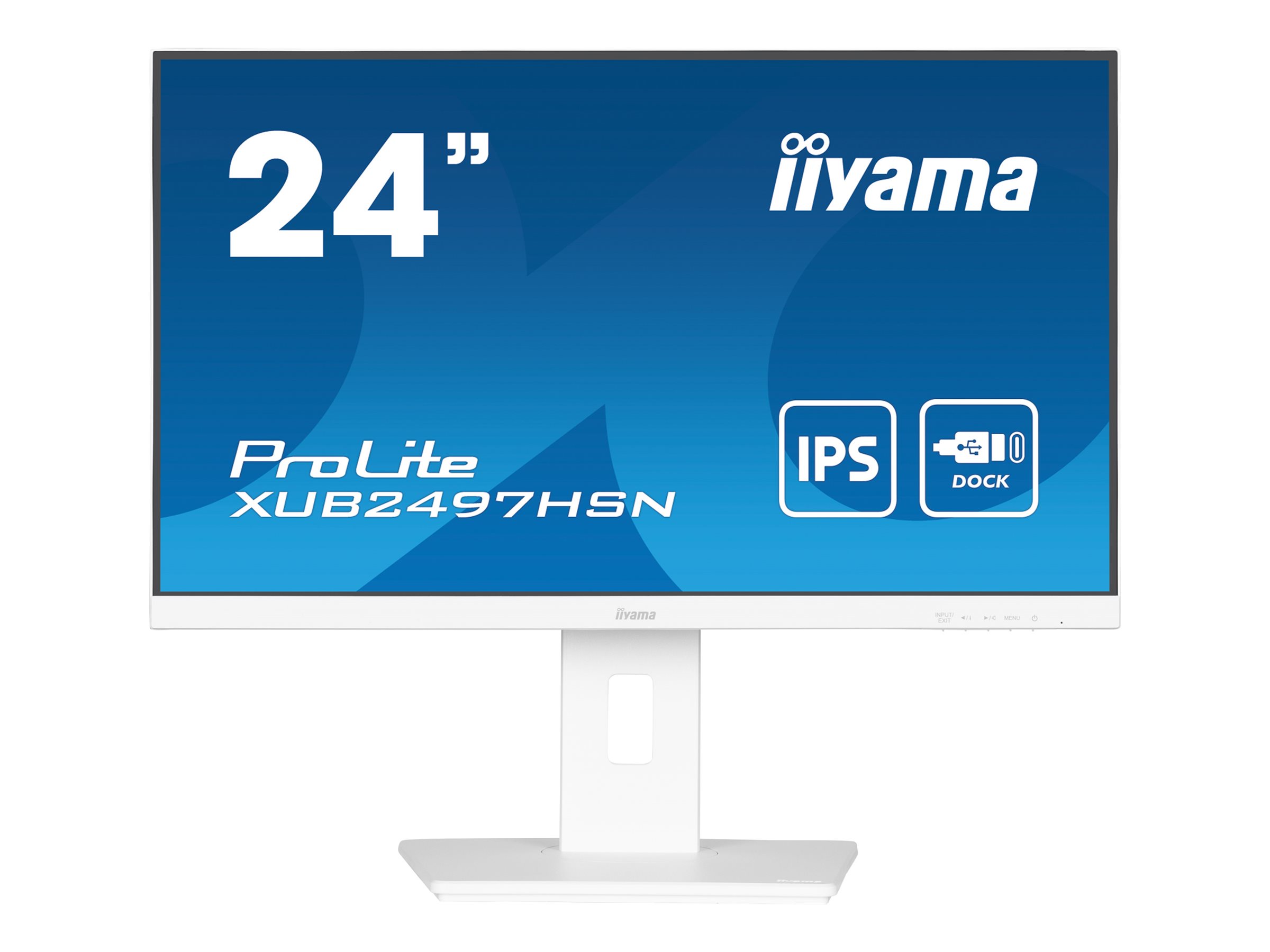 Iiyama ProLite XUB2497HSN-W2 - LED-Monitor - 61 cm - (23.8" sichtbar) - 1920 x 1080 Full HD (1080p) @ 100 Hz - IPS - 300 cd/m² - 1300:1 - 1 ms - HDMI - DisplayPort - USB-C - Lautsprecher - weiß - Matte