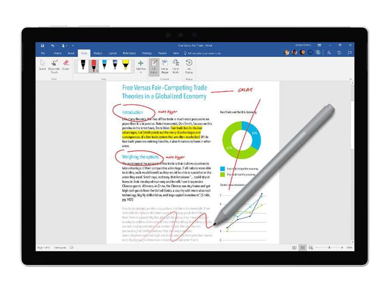 Surface Pen - Stift EYV-00010 Silber - kabellos - Bluetooth 4.0 - Platin - kommerziell