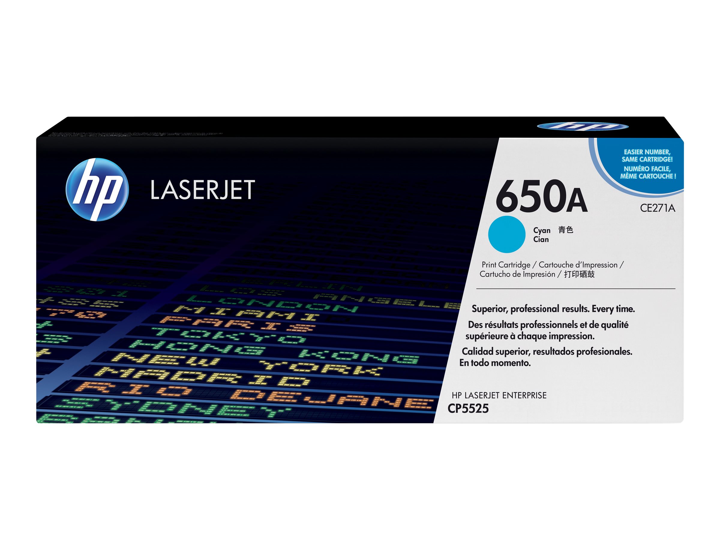 HP 650A - Cyan - Original - LaserJet - Tonerpatrone (CE271A) - für Color LaserJet Enterprise CP5520 - CP5525 - M750 HP 650A - Cyan - Original - LaserJet - Tonerpatrone (CE271A) - für Color LaserJet Enterprise CP5520 - CP5525 - M750