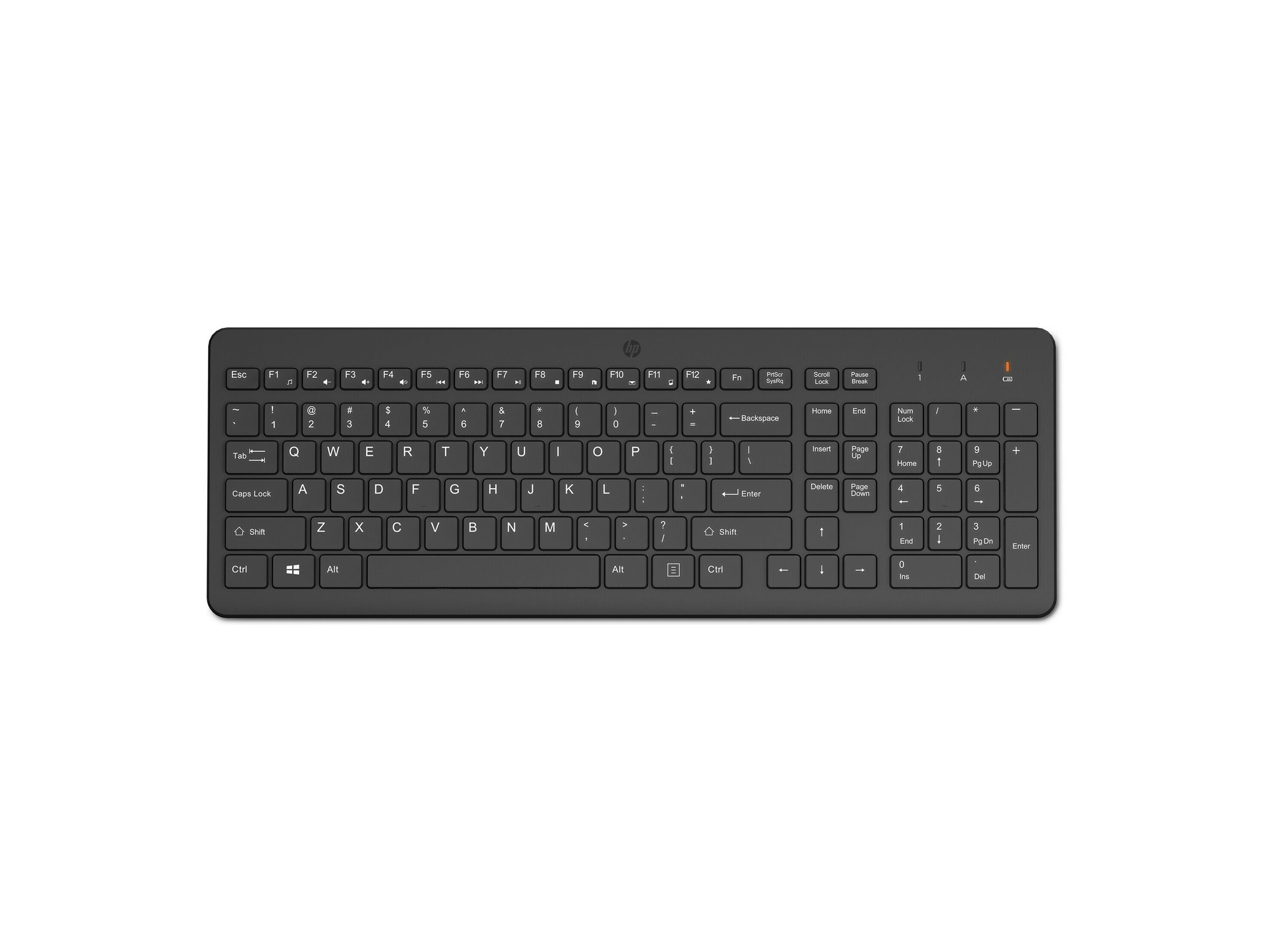 HP 225 - Tastatur - 2,5-Zonen-Layout - kabellos - 2.4 GHz - Deutsch - Schwarz