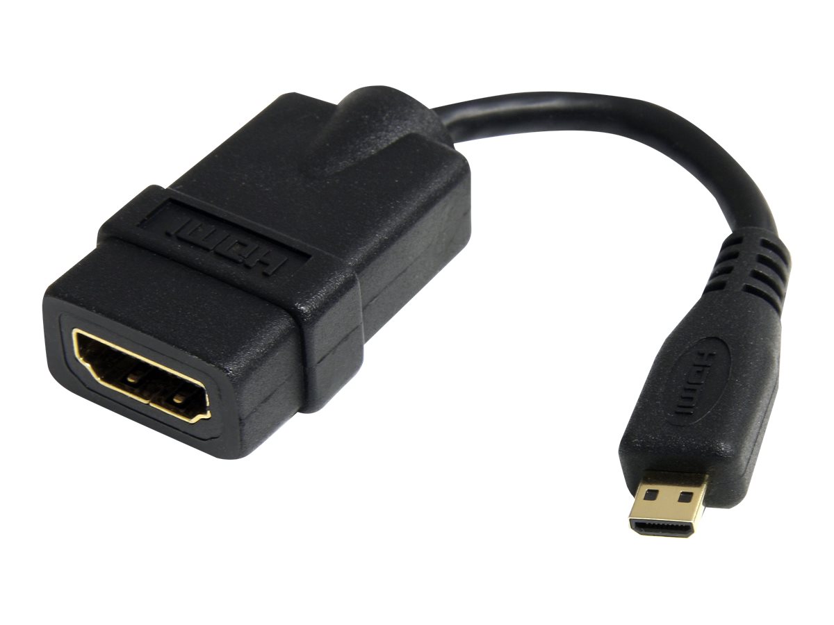 StarTech.com 12cm High-Speed HDMI Adapterkabel - HDMI auf Micro HDMI Kabel - Buchse/Stecker - HDMI-Adapter - HDMI weiblich zu 19 pin micro HDMI Type D männlich - 1.2 cm - abgeschirmt - Schwarz - für P/N: HDMM30CM StarTech.com 12cm High-Speed HDMI Adapterkabel - HDMI auf Micro HDMI Kabel - Buchse/Stecker - HDMI-Adapter - HDMI weiblich zu 19 pin micro HDMI Type D männlich - 1.2 cm - abgeschirmt - Schwarz - für P/N: HDMM30CM