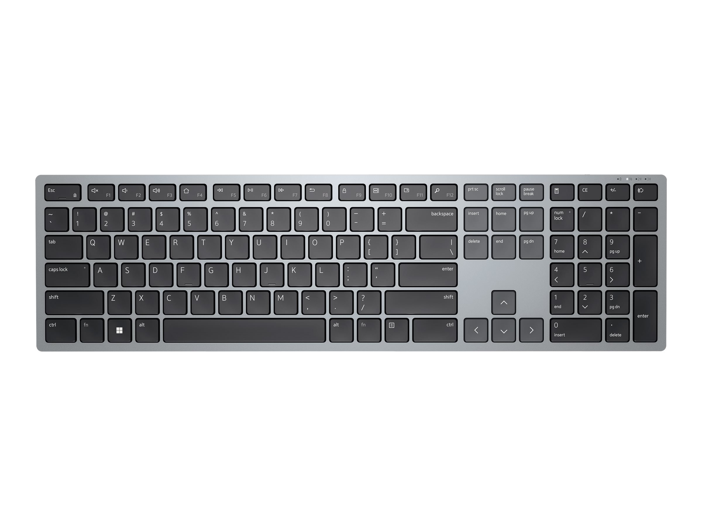 Dell Multi-Device KB700 - Tastatur - kabellos - 2.4 GHz - Bluetooth 5.0 - QWERTZ - Deutsch - Grau - mit 3 Jahre Erweiterter Austausch-Service am nächsten Arbeitstag