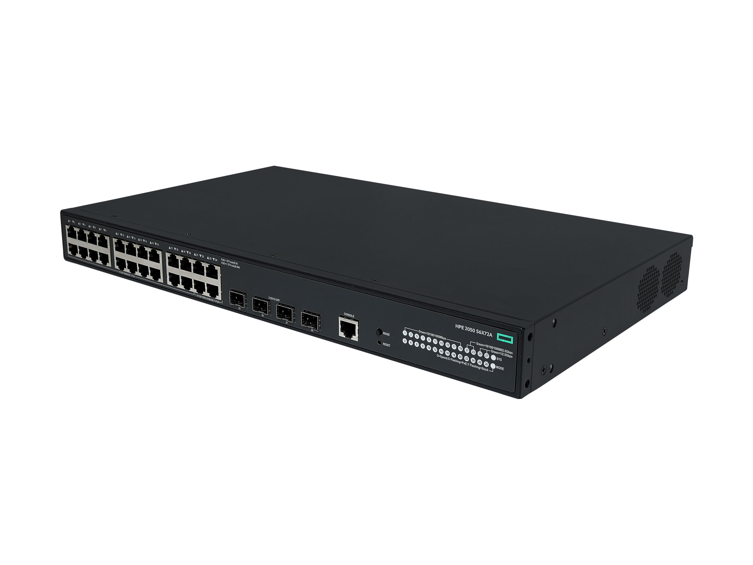 HPE Networking Comware 5050EI 20p 10/100/1000BT Switch - + 4 x 1/2.5G (PoE++) + 4 x 1/2.5 Gigabit SFP (uplink / stacking) - an Rack montierbar - PoE++ (420 W) HPE Networking Comware 5050EI 20p 10/100/1000BT Switch - + 4 x 1/2.5G (PoE++) + 4 x 1/2.5 Gigabit SFP (uplink / stacking) - an Rack montierbar - PoE++ (420 W)