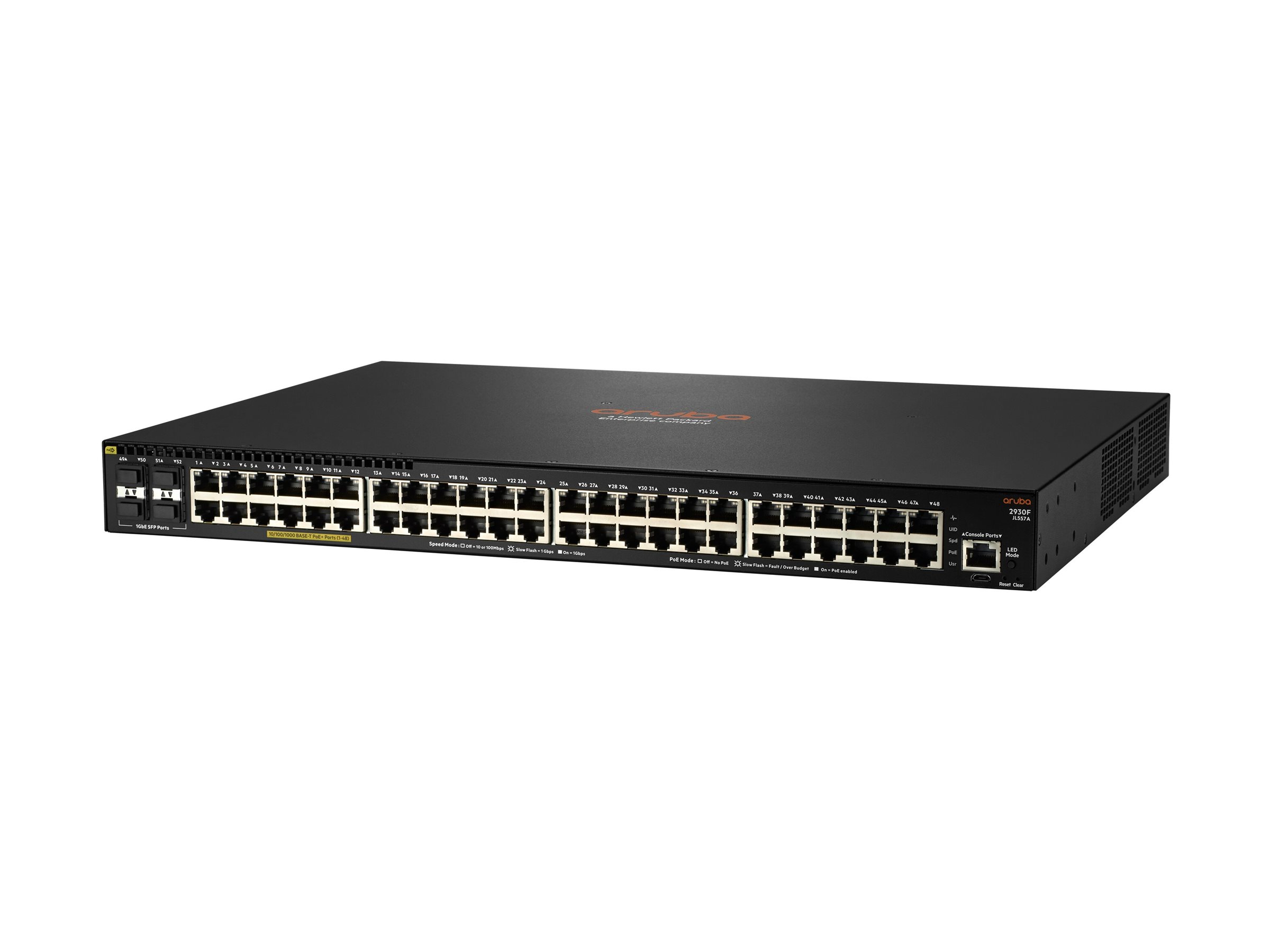 HPE Aruba 2930F 48G PoE+ 4SFP - Switch - L3 - managed - 48 x 10/100/1000 (PoE+) - + 4 x Gigabit SFP (Uplink) - an Rack montierbar - PoE+ (740 W) HPE Aruba 2930F 48G PoE+ 4SFP - Switch - L3 - managed - 48 x 10/100/1000 (PoE+) - + 4 x Gigabit SFP (Uplink) - an Rack montierbar - PoE+ (740 W)