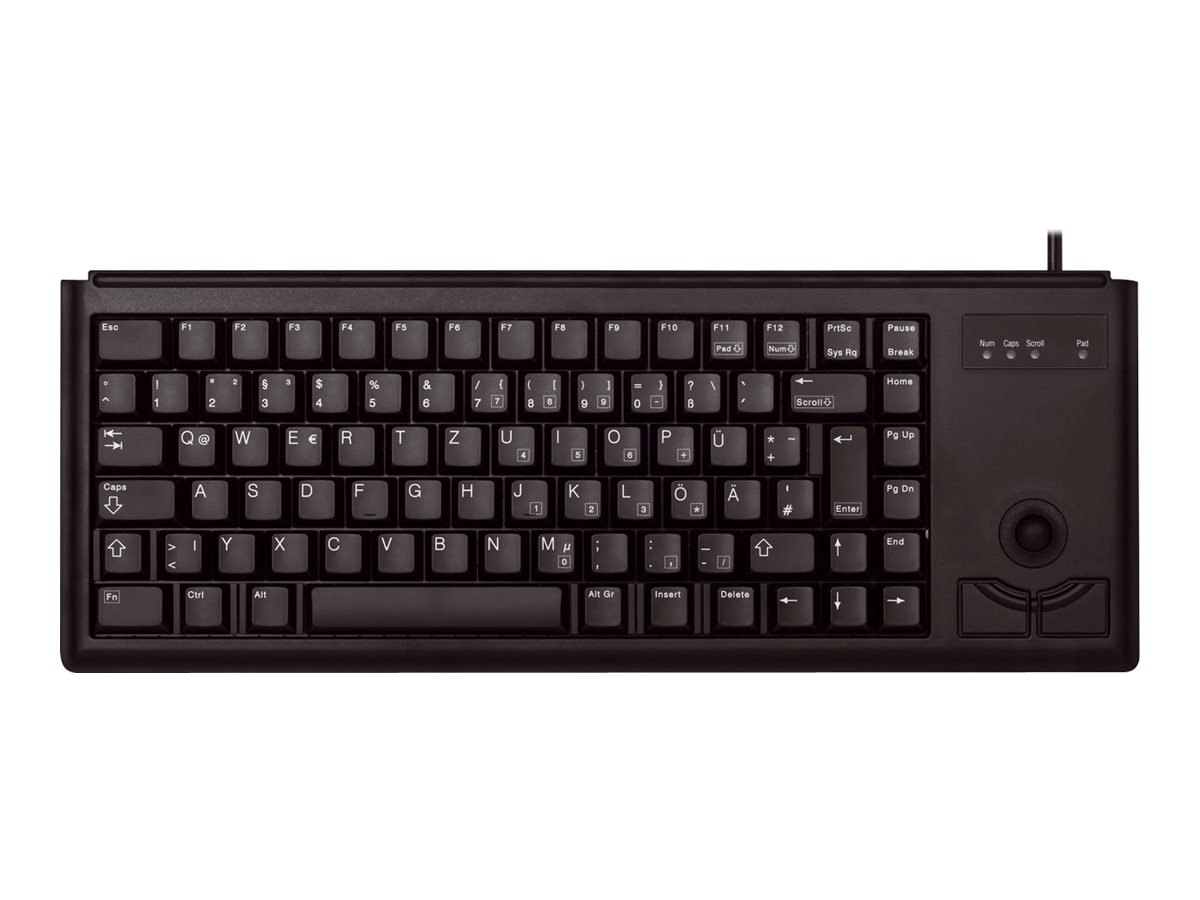 Tastatur USB schwarz mit Trackball - Deutsch - Schwarz