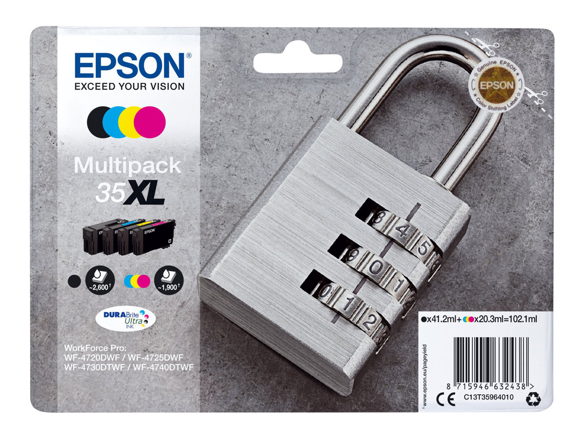 Tinte 35 XL Multipack - Original - Tintenpatrone - für WorkForce Pro WF-4720 - WF-4720DWF - WF-4725DWF - WF-4730 - WF-4730DTWF - WF-4740 - WF-4740DTWF Tinte 35 XL Multipack - Original - Tintenpatrone - für WorkForce Pro WF-4720 - WF-4720DWF - WF-4725DWF - WF-4730 - WF-4730DTWF - WF-4740 - WF-4740DTWF