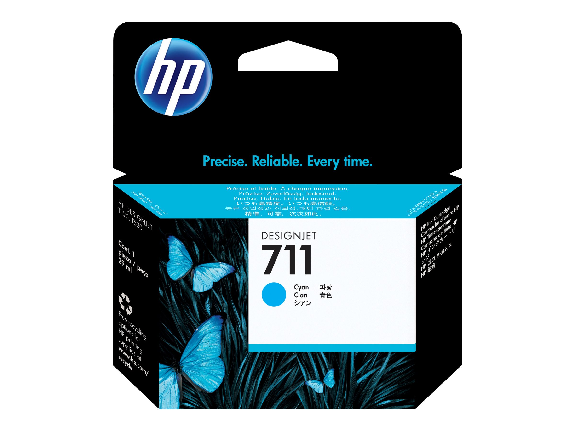 HP Tintenpatrone 711 29-ml cyan - Tintenpatrone - für DesignJet T100 - T120 - T120 ePrinter - T125 - T130 - T520 - T520 ePrinter - T525 - T530 HP Tintenpatrone 711 29-ml cyan - Tintenpatrone - für DesignJet T100 - T120 - T120 ePrinter - T125 - T130 - T520 - T520 ePrinter - T525 - T530