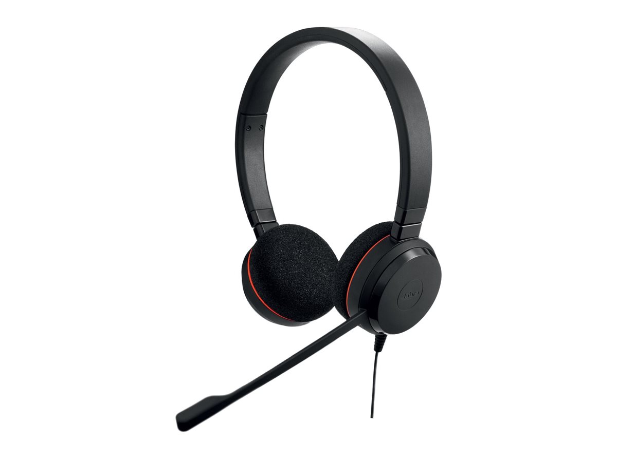Jabra Evolve 20 MS stereo - Headset - On-Ear - für Microsoft Teams - kabelgebunden - USB-C - USB-A - Geräuschisolierung - Zertifiziert für Microsoft Teams