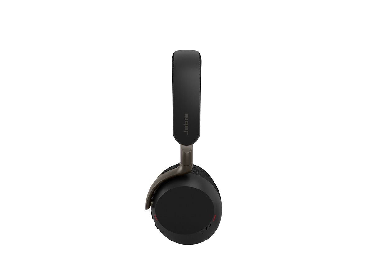 Jabra Evolve3 75 UC - Headset - On-Ear - Bluetooth - kabellos - aktive Rauschunterdrückung - USB-C über Bluetooth-Adapter - Schwarz - mit kabelloses Ladepad - UC-zertifiziert - Zoom-zertifiziert - Google Meet-zertifiziert