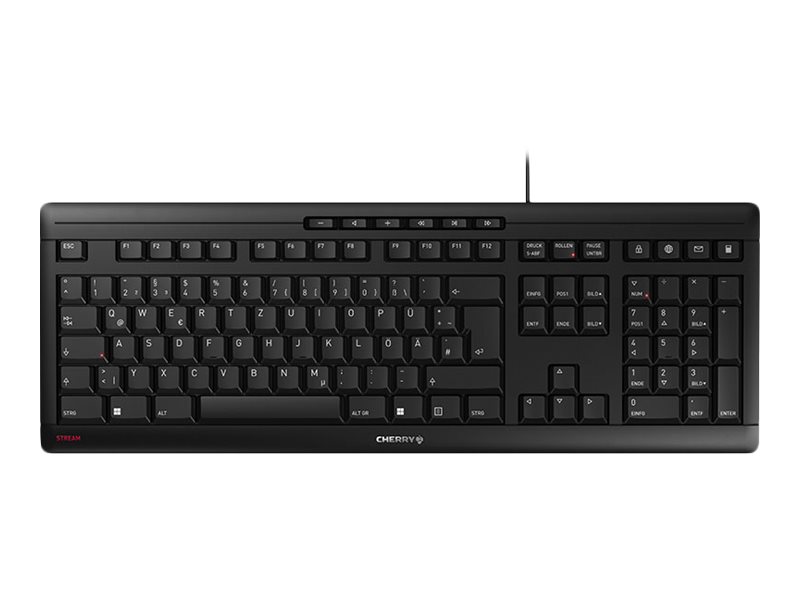 STREAM - Tastatur - USB - Deutsch - Tastenschalter: CHERRY SX - Schwarz