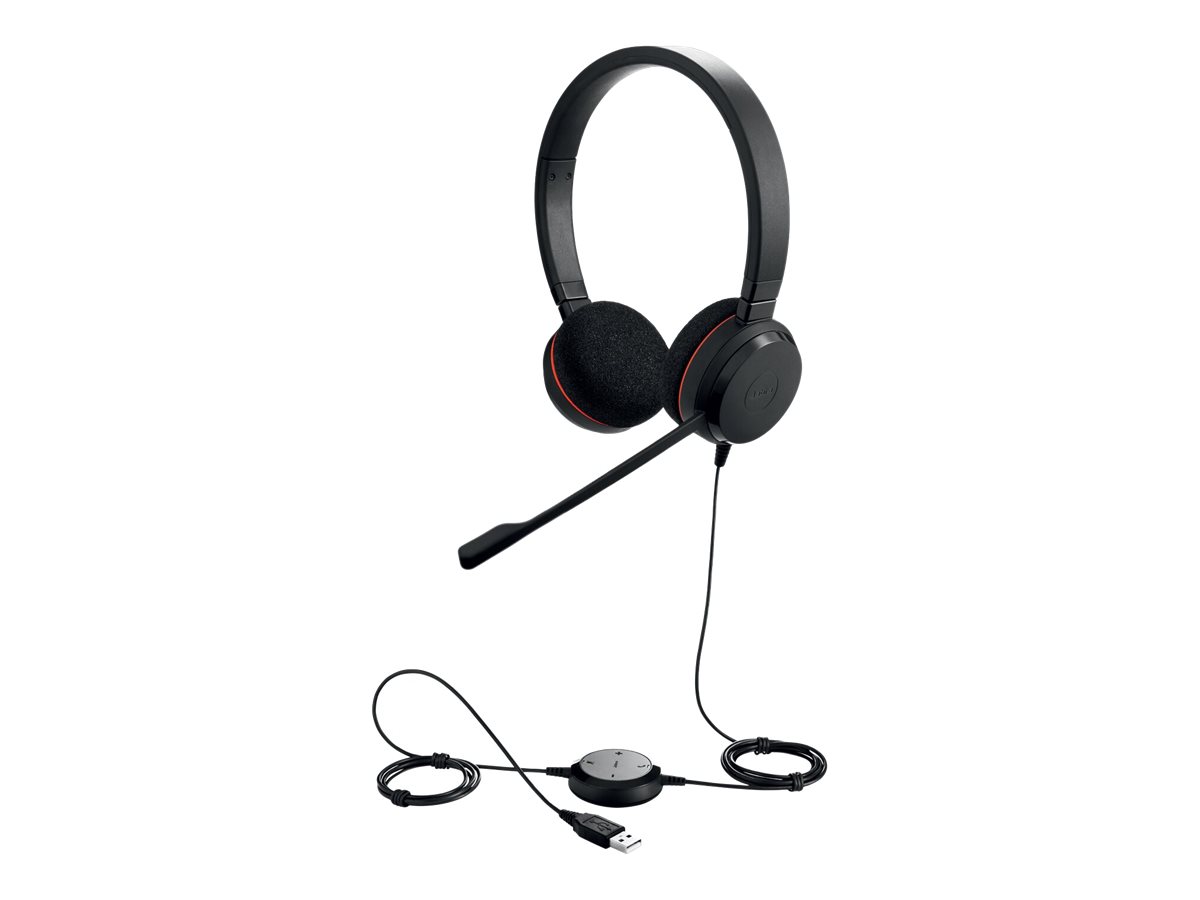 Jabra Evolve 20 MS Duo USB, (Überkopfbügel), USB Anschluss mit Mute-Taste - kabelgebunden - USB - Zertifiziert für Skype für Unternehmen