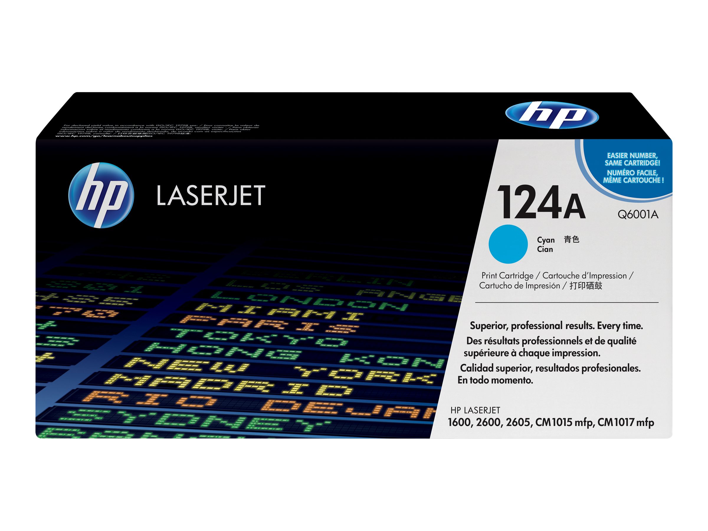 HP 124A - Cyan - Original - LaserJet - Tonerpatrone (Q6001A) - für Color LaserJet 1600 - 2600n - 2605 - 2605dn - 2605dtn - CM1015 MFP - CM1017 MFP HP 124A - Cyan - Original - LaserJet - Tonerpatrone (Q6001A) - für Color LaserJet 1600 - 2600n - 2605 - 2605dn - 2605dtn - CM1015 MFP - CM1017 MFP