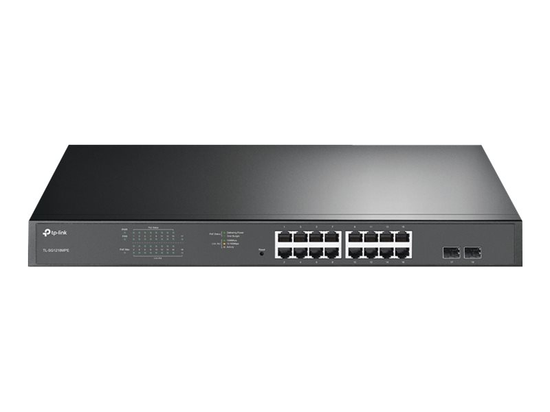 TP-Link TL-SG1218MPE Managed L2 Gigabit Switch16x10/100/1000 PoE+, 2xSFP - + 2 x Gigabit SFP - an Rack montierbar - PoE+ (192 W) - AC 100 - 240 V