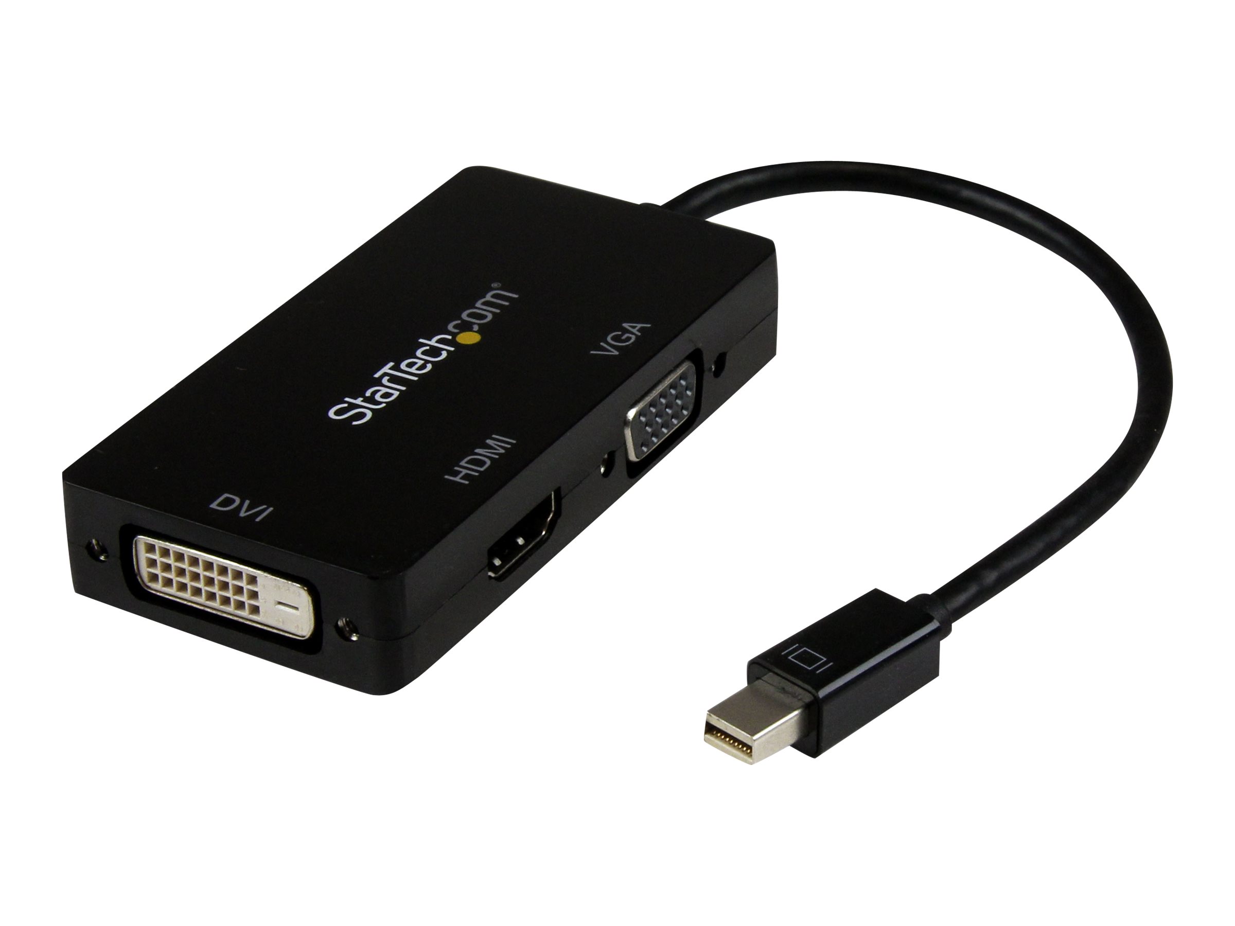 MDP TO VGA DVI HDMI ADAPTER - Videoadapter - Mini DisplayPort männlich zu HD-15 (VGA) - DVI-D - HDMI weiblich - 27 cm - Schwarz - aktiv - 1920 x 1200 (WUXGA) Support - für P/N: DKT31CMDPHPD