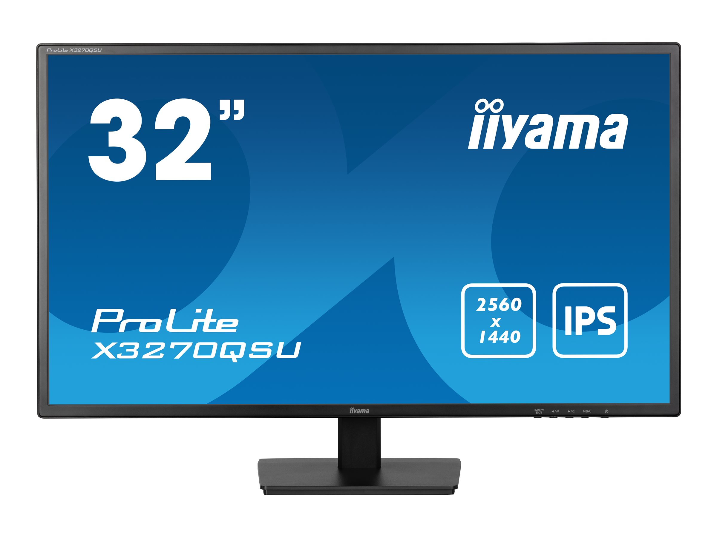 Iiyama ProLite X3270QSU-B1 - LED-Monitor - 81.3 cm - (31.5" sichtbar) - 2560 x 1440 WQHD @ 100 Hz - IPS - 250 cd/m² - 1200:1 - 3 ms - 2xHDMI - DisplayPort - Lautsprecher - mattschwarz