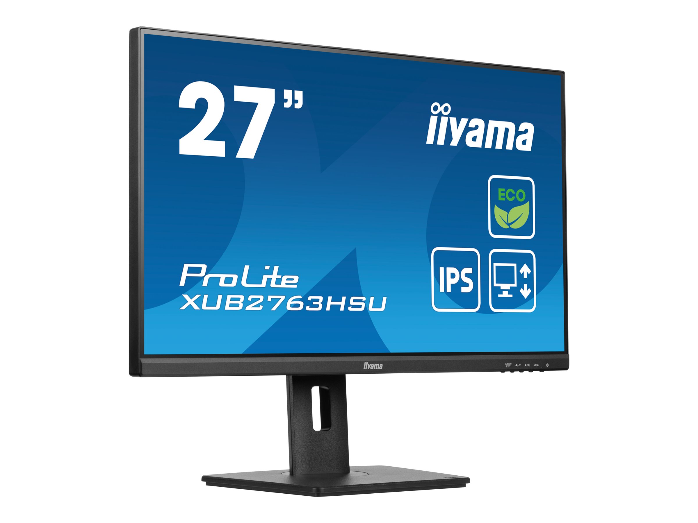 Iiyama ProLite XUB2763HSU-B1 - LED-Monitor - 68.6 cm (27") 1920 x 1080 FHD (1080p) @ 100 Hz IPS 3 ms - 1920 x 1080 Full HD (1080p) @ 100 Hz - IPS - 250 cd/m² - 1300:1 - 3 ms - HDMI - DisplayPort - Lautsprecher - Schwarz - Matte Iiyama ProLite XUB2763HSU-B1 - LED-Monitor - 68.6 cm (27") 1920 x 1080 FHD (1080p) @ 100 Hz IPS 3 ms - 1920 x 1080 Full HD (1080p) @ 100 Hz - IPS - 250 cd/m² - 1300:1 - 3 ms - HDMI - DisplayPort - Lautsprecher - Schwarz - Matte