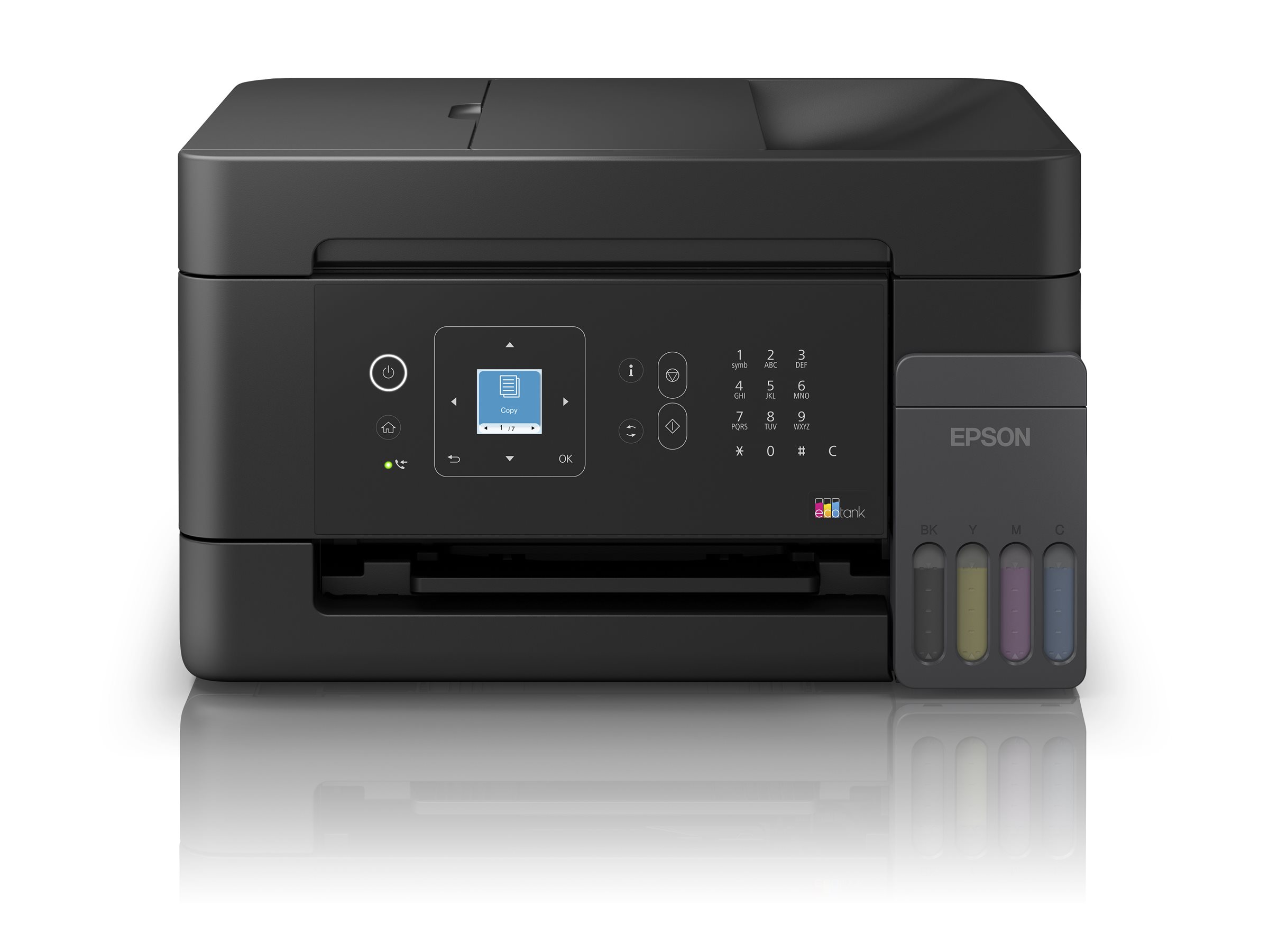 Epson EcoTank ET-4905 - Multifunktionsdrucker - - (Original) - A4/Letter (Medien) - bis zu 11 Seiten/Min. (Drucken) - 100 Blatt - 33.6 Kbps - Wi-Fi(n) - USB - LAN - Schwarz