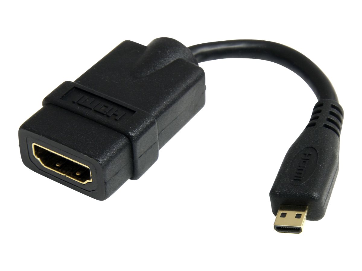 StarTech.com 12cm High-Speed HDMI Adapterkabel - HDMI auf Micro HDMI Kabel - Buchse/Stecker - HDMI-Adapter - HDMI weiblich zu 19 pin micro HDMI Type D männlich - 1.2 cm - abgeschirmt - Schwarz - für P/N: HDMM30CM StarTech.com 12cm High-Speed HDMI Adapterkabel - HDMI auf Micro HDMI Kabel - Buchse/Stecker - HDMI-Adapter - HDMI weiblich zu 19 pin micro HDMI Type D männlich - 1.2 cm - abgeschirmt - Schwarz - für P/N: HDMM30CM