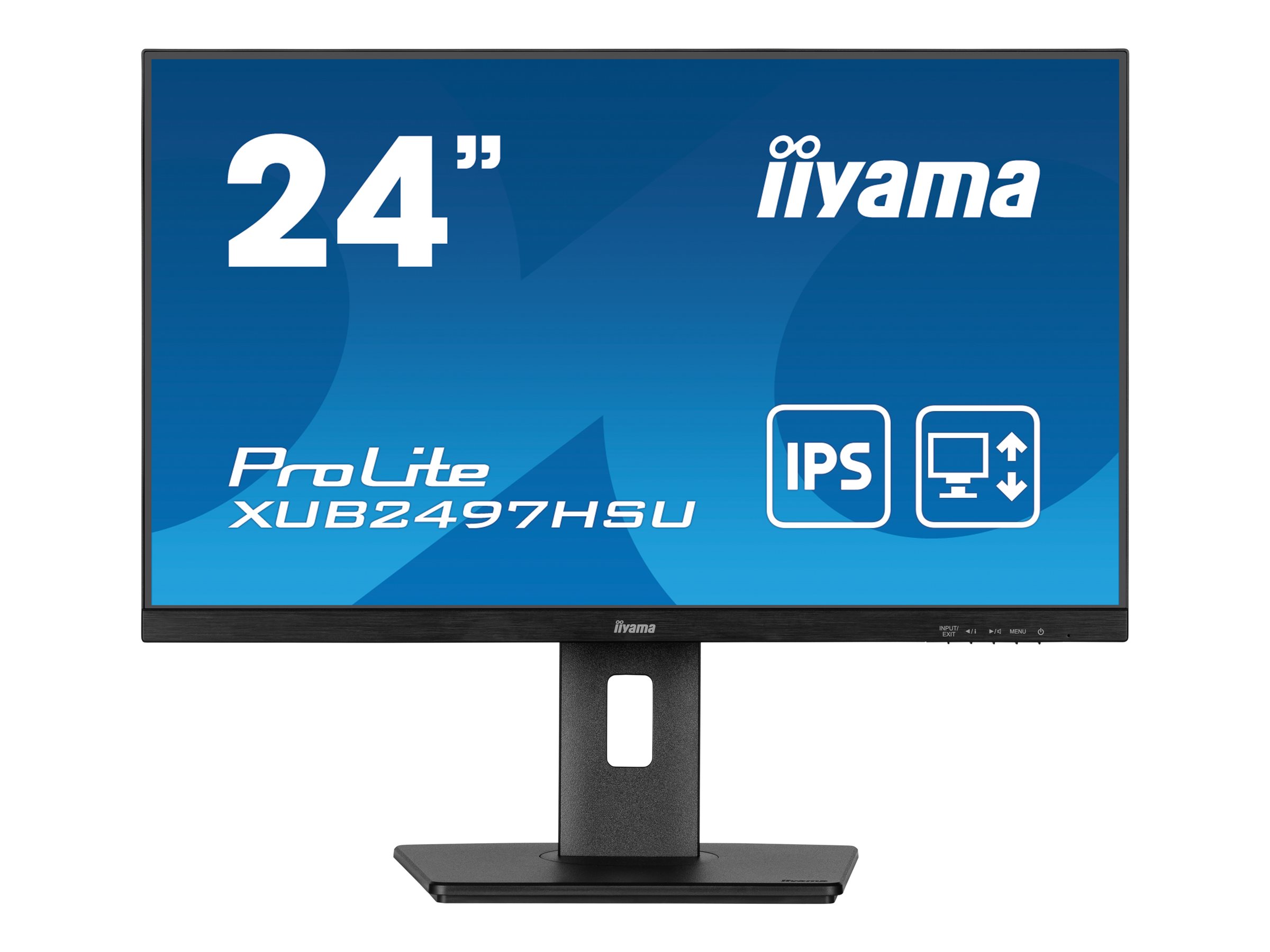 Iiyama ProLite XUB2497HSU-B2 - LED-Monitor - 61 cm - (23.8" sichtbar) - 1920 x 1080 Full HD (1080p) @ 100 Hz - IPS - 250 cd/m² - 1300:1 - 1 ms - HDMI - DisplayPort - Lautsprecher - mattschwarz