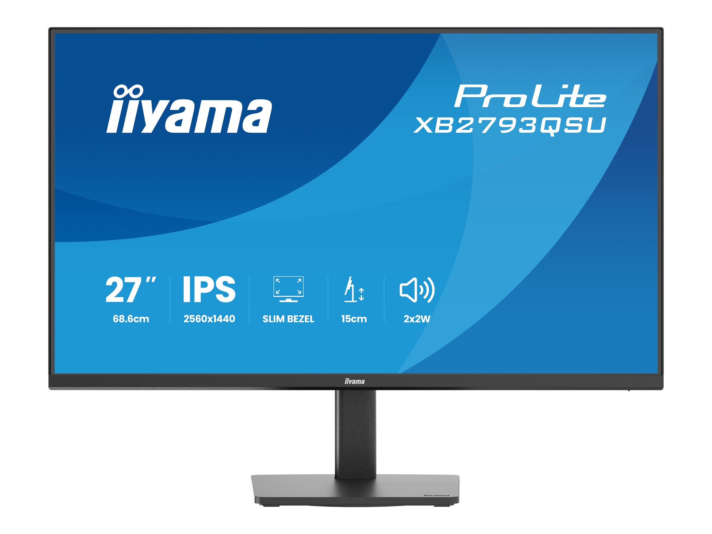 Iiyama ProLite XB2793QSU-B1 - LED-Monitor - 2560 x 1440 QHD @ 75 Hz - IPS - 350 cd/m² - 1000:1 - 1 ms - HDMI - DisplayPort - Lautsprecher - Schwarz - Matte Iiyama ProLite XB2793QSU-B1 - LED-Monitor - 2560 x 1440 QHD @ 75 Hz - IPS - 350 cd/m² - 1000:1 - 1 ms - HDMI - DisplayPort - Lautsprecher - Schwarz - Matte