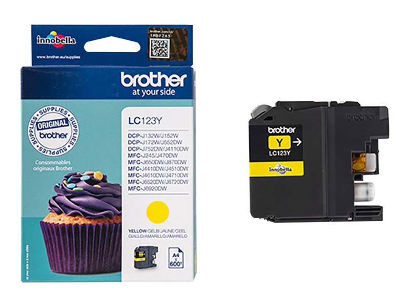 Brother LC123Y - Hohe Ergiebigkeit - Gelb - Original - Tintenpatrone - für Brother DCP-J100 - J105 - J132 - J152 - J552 - J752 - MFC-J245 - J470 - J650 - J6520 - J6720 - J6920 Brother LC123Y - Hohe Ergiebigkeit - Gelb - Original - Tintenpatrone - für Brother DCP-J100 - J105 - J132 - J152 - J552 - J752 - MFC-J245 - J470 - J650 - J6520 - J6720 - J6920