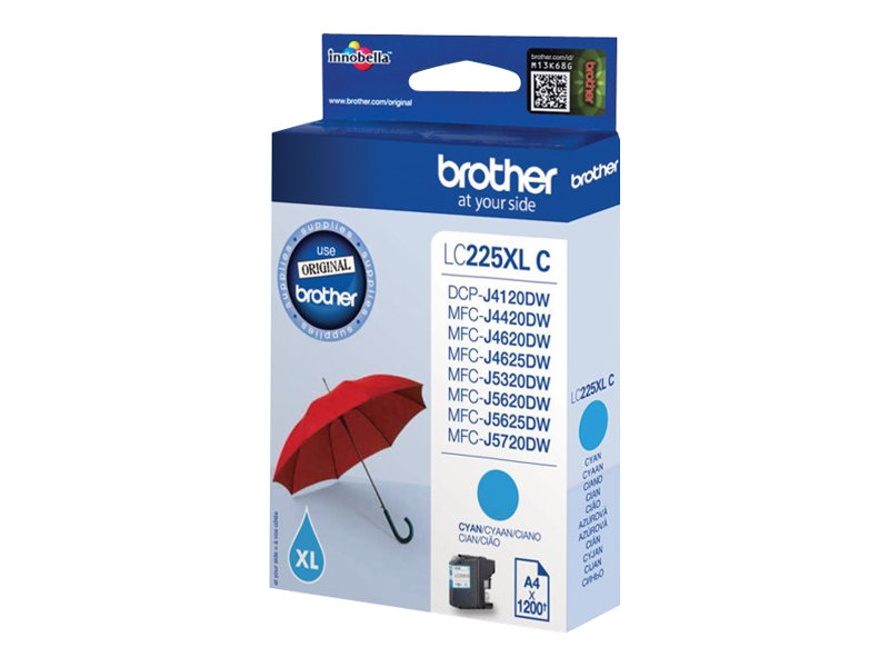 Brother LC225XLC - Cyan - Original - Tintenpatrone - für Brother DCP-J4120 - MFC-J4420 - J4620 - J5320 - J5620 - J5625 - J5720; Business Smart MFC-J4420