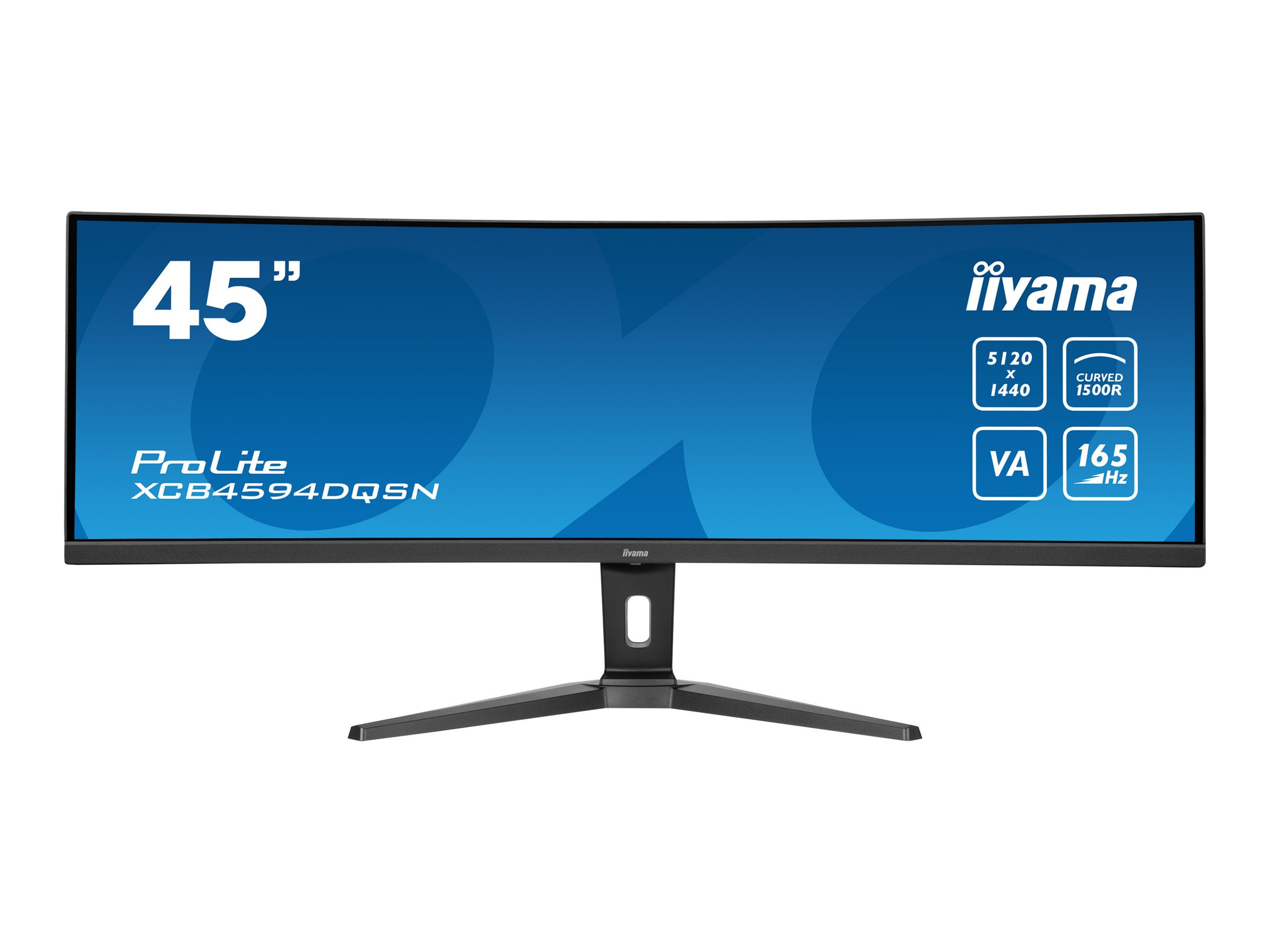 Iiyama ProLite XCB4594DQSN-B1 - LED-Monitor - - (44.5" sichtbar) - 5120 x 1440 Dual Quad HD @ 165 Hz - VA - 450 cd/m² - 3000:1 - 0.8 ms - 2xHDMI - DisplayPort - USB-C - Lautsprecher - Schwarz - Matte