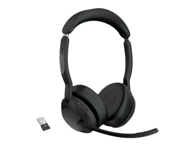 Jabra Evolve2 55 UC Stereo, Kabellos - Bluetooth - kabellos - aktive Rauschunterdrückung - USB-A - Schwarz - optimiert für UC
