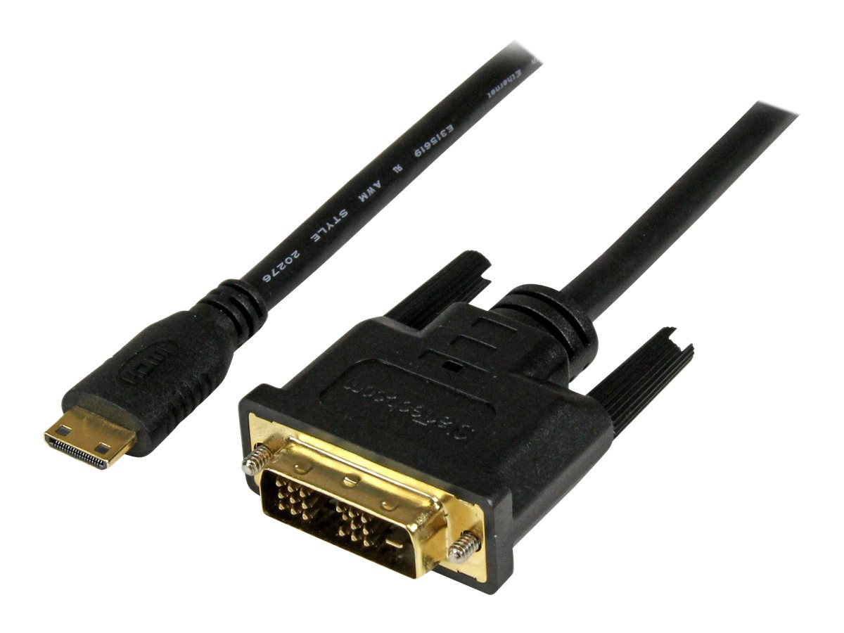 mini HDMI->DVI-D-Kabel 1,0m Stecker/Stecker - St/St - Adapterkabel - DVI-D männlich zu 19 pin mini HDMI Type C männlich - 1 m - abgeschirmt - Schwarz - für P/N: MSTCDP122HD