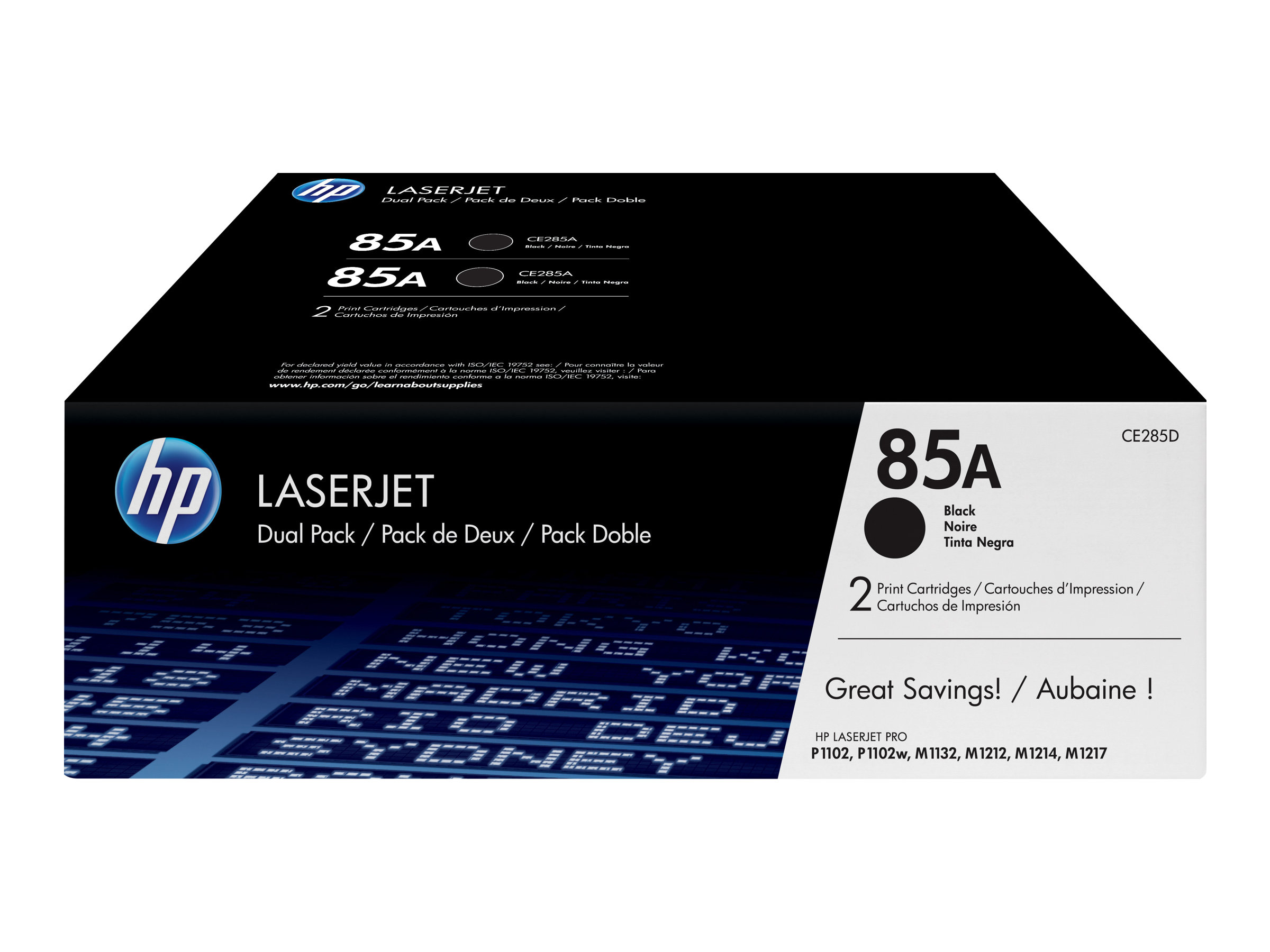 HP 85A - 2er-Pack - Schwarz - original - LaserJet - Tonerpatrone (CE285AD) - für LaserJet Pro M1132 MFP - M1212nf MFP - M1217nfw MFP - P1102 - P1102s - P1102W - P1109 - P1109W