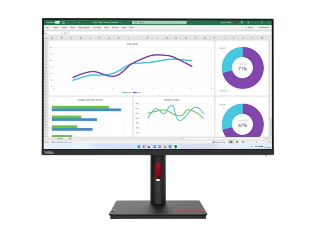 Lenovo ThinkVision T32h-30 - LED-Monitor - 80 cm - 2560 x 1440 WQHD @ 60 Hz - IPS - 350 cd/m² - 1000:1 - 4 ms - HDMI - DisplayPort - USB-C - Raven Black