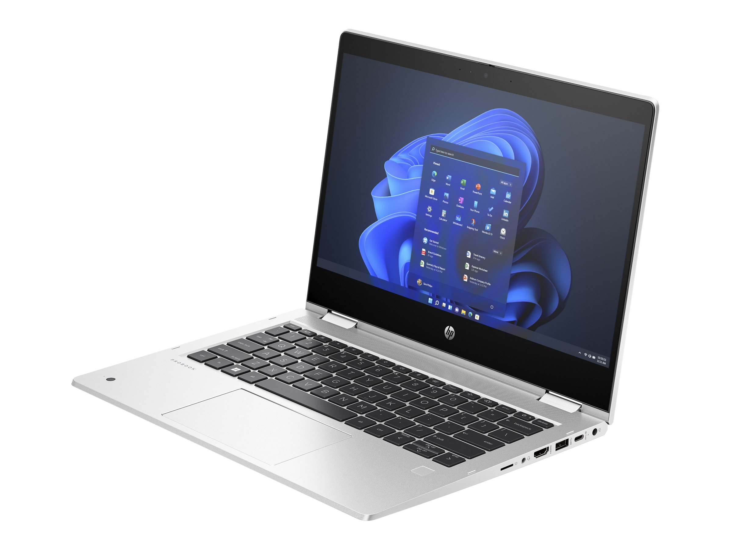 HP Pro x360 435 G10 Notebook - Flip-Design - AMD - IPS Touchscreen 1920 x 1080 (Full HD) - Wi-Fi 6E - Bluetooth - Pike Silver Aluminium - kbd: Deutsch - mit HP 3 Jahre Vor-Ort-Hardware-Support am nächsten Werktag mit Reiseschutz für Notebooks - mit HP W…