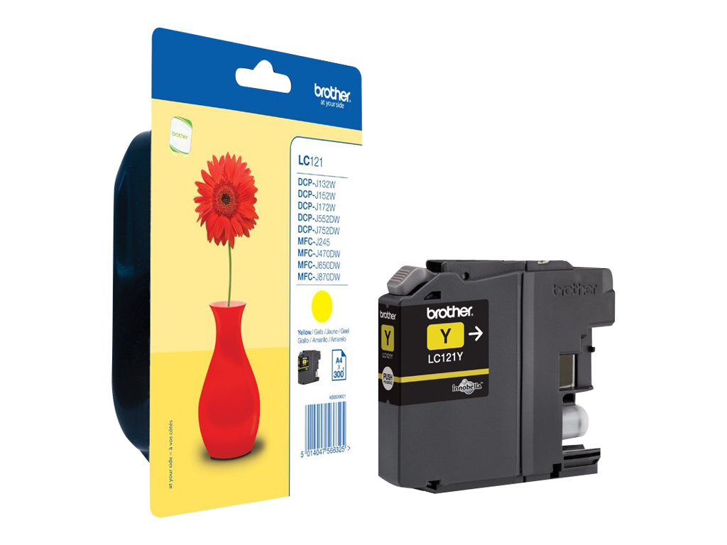 Brother LC121Y - Gelb - Original - Tintenpatrone - für Brother DCP-J100 - J105 - J132 - J152 - J552 - J752 - MFC-J245 - J470 - J650 - J870 Brother LC121Y - Gelb - Original - Tintenpatrone - für Brother DCP-J100 - J105 - J132 - J152 - J552 - J752 - MFC-J245 - J470 - J650 - J870